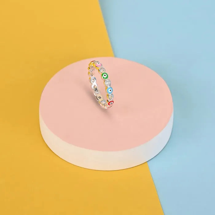 Colorful Evil Eye Ring - Touch925