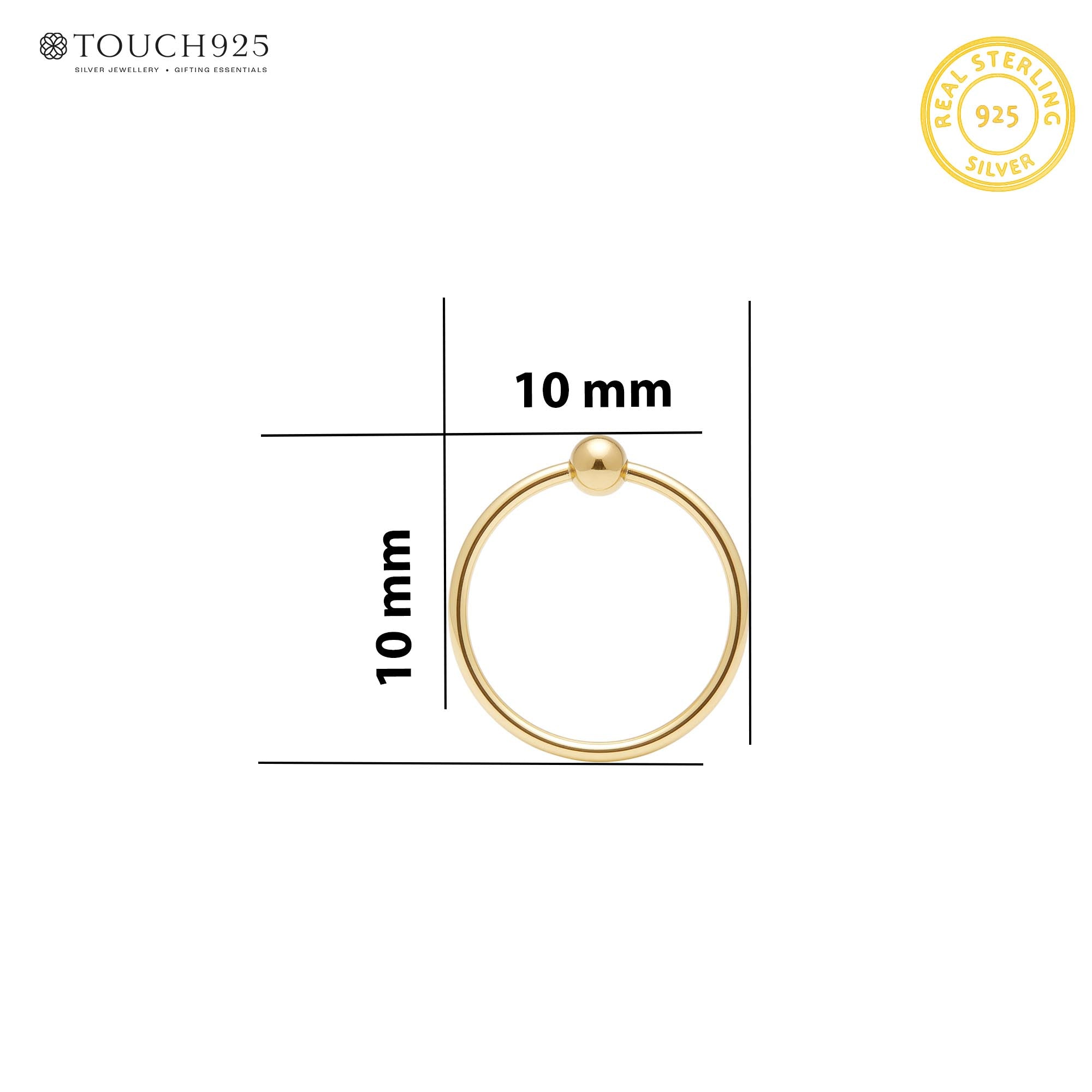 Classic Gold-Toned Silver Nose Hoop