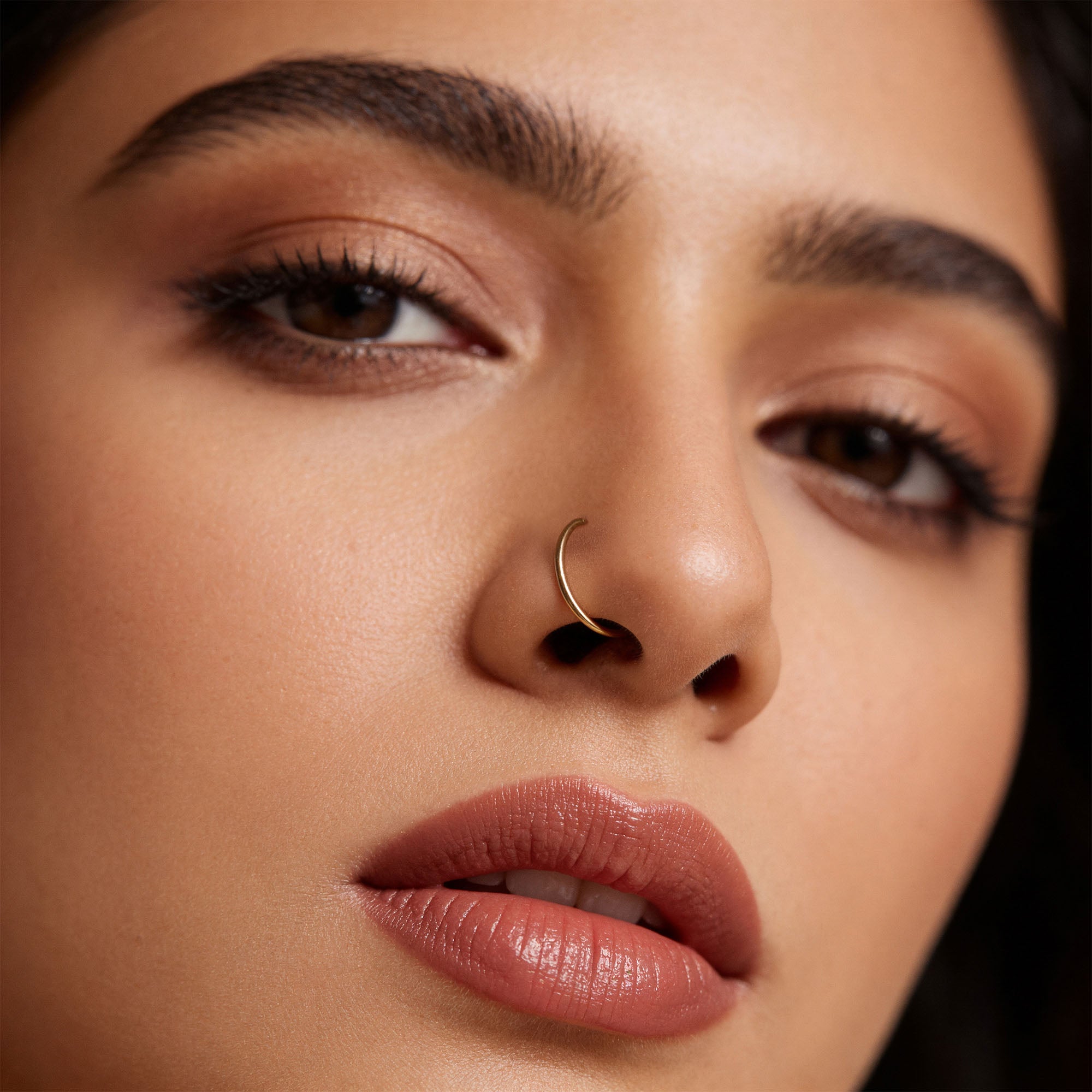 Classic Gold-Toned Silver Nose Hoop