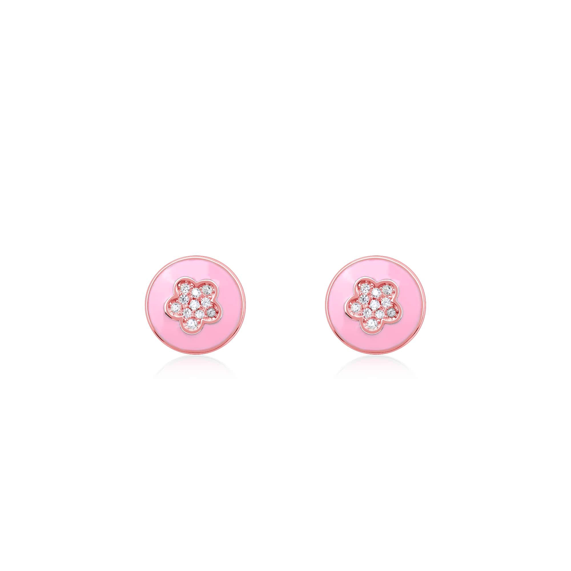 Pink Floral Studs