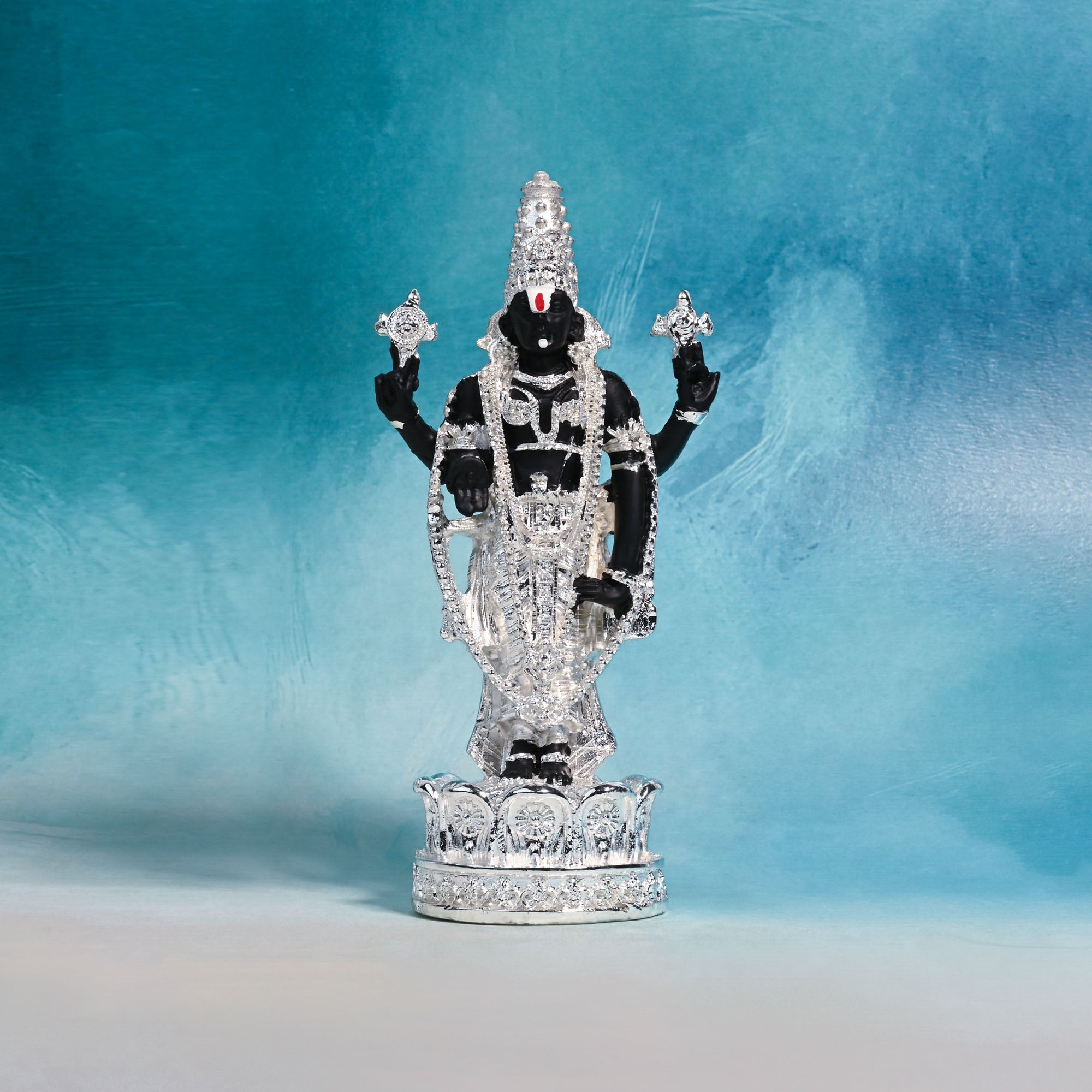 999 Silver Plated Tirupati Balaji Idol