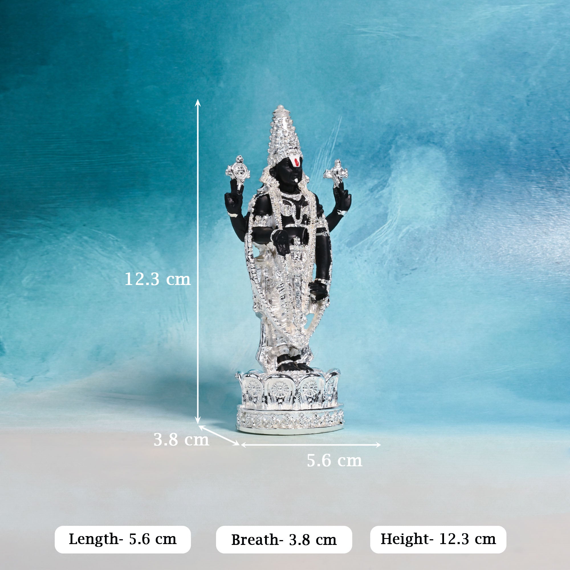 999 Silver Plated Tirupati Balaji Idol