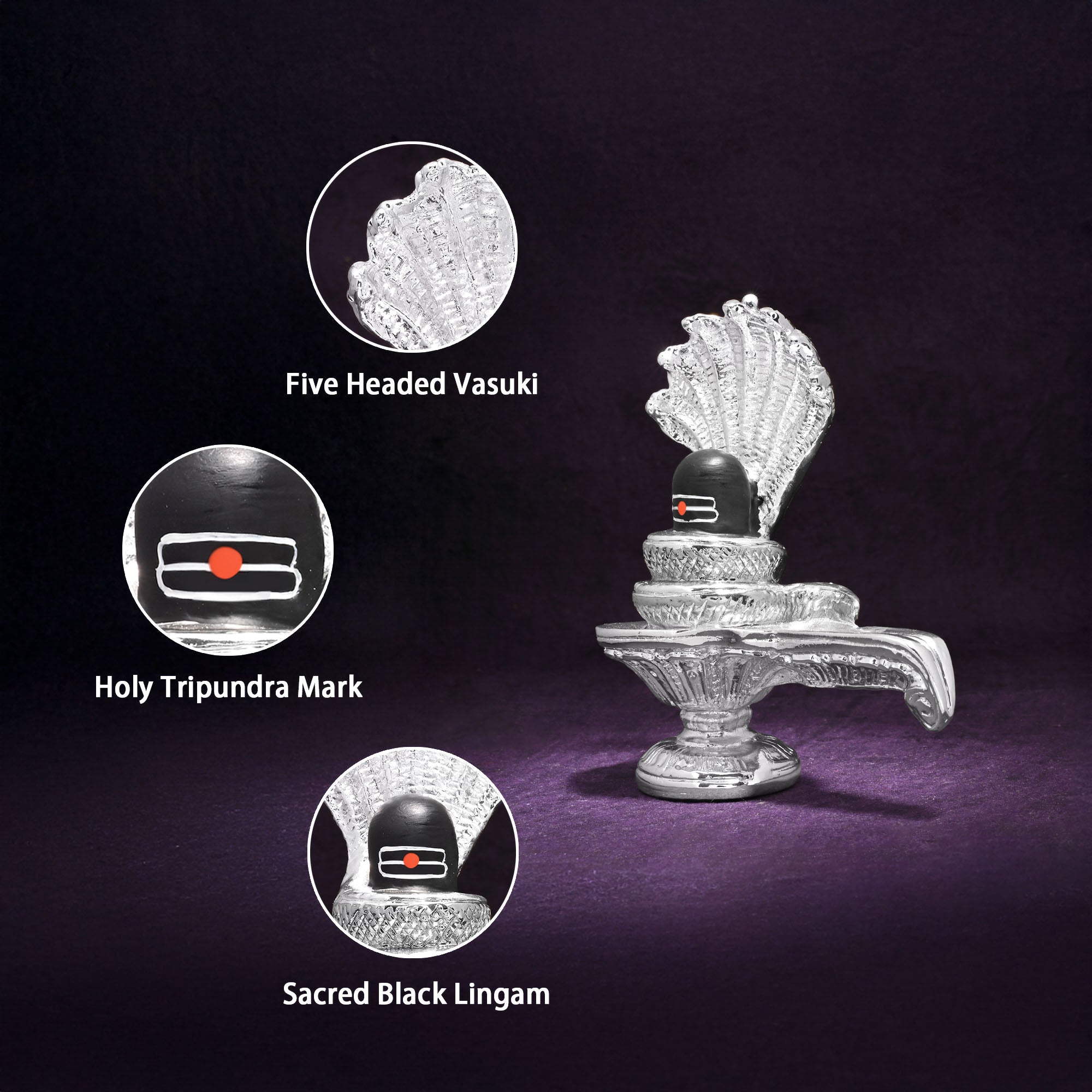 999 Silver Plated Shiva Lingam Idol