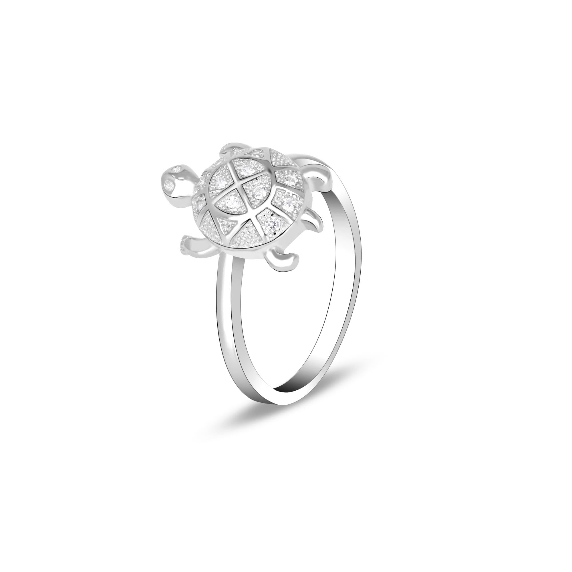 Triangular Silver Tortoise Ring