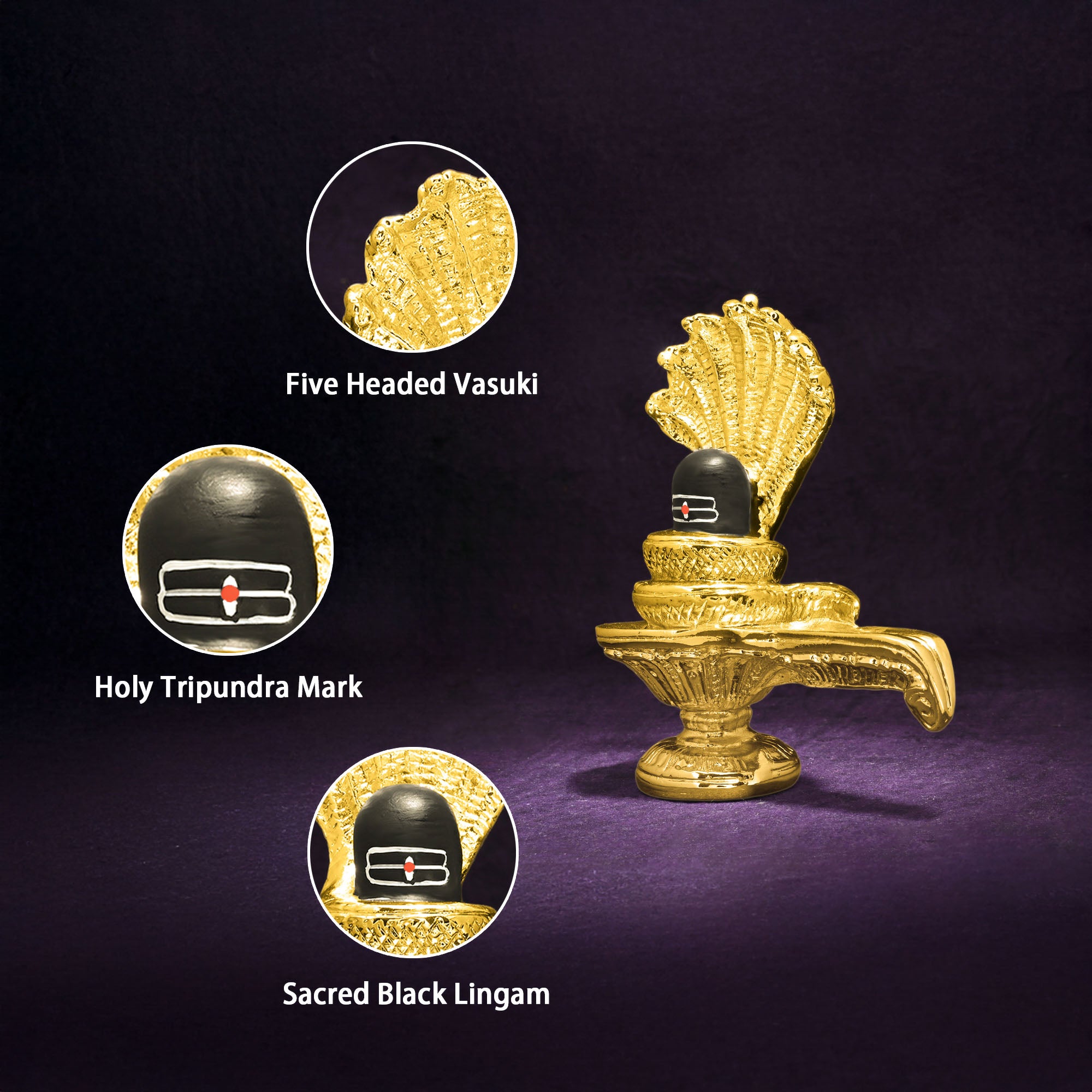 999 Silver Plated Golden Shiva Lingam