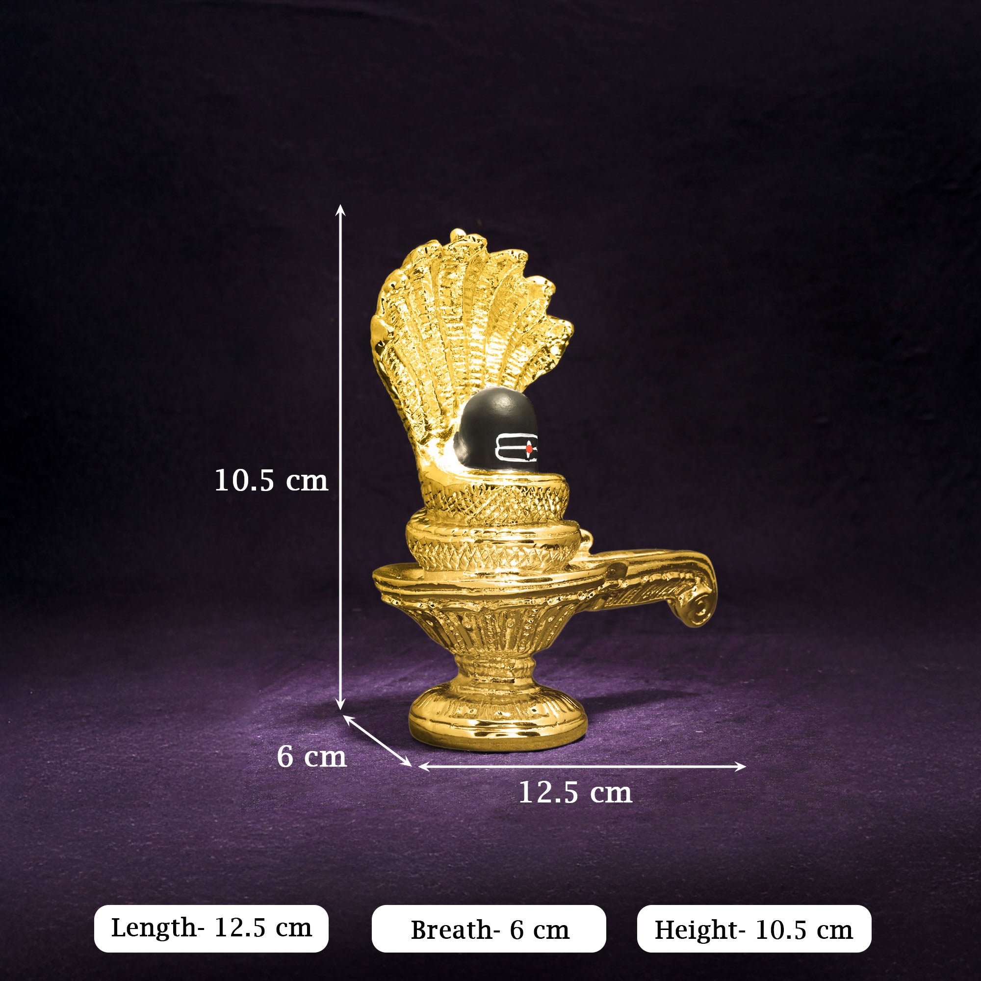 999 Silver Plated Golden Shiva Lingam