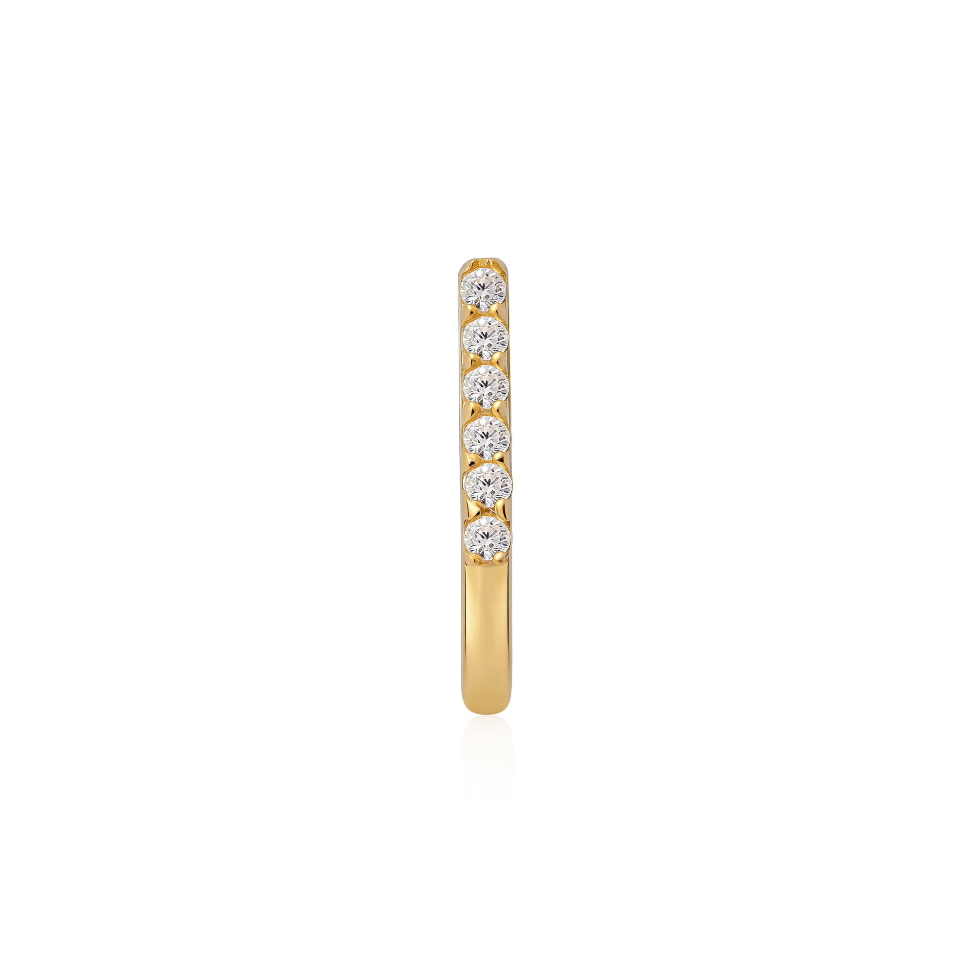 Seven-Stone Curved Zircon Silver Nose Pin