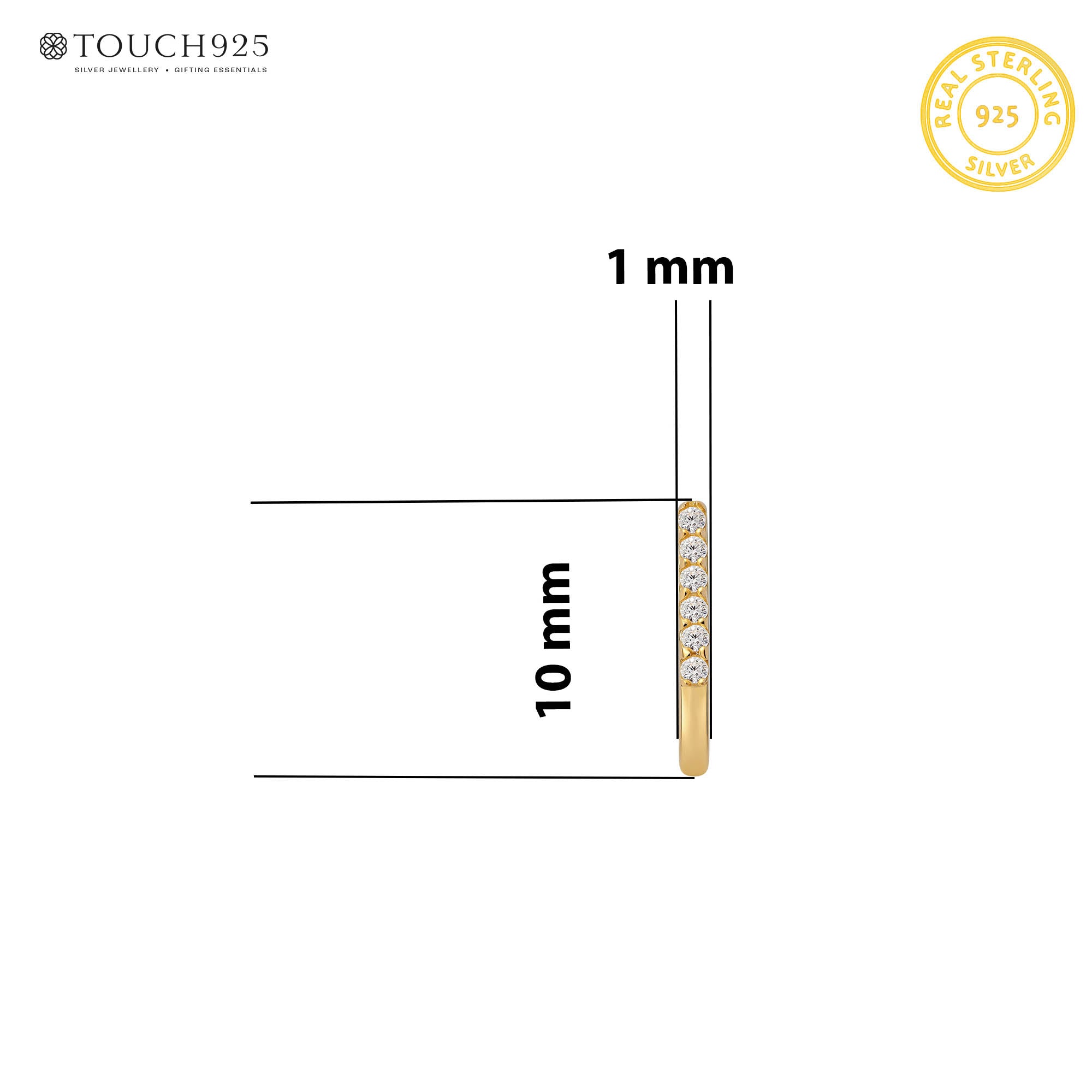 Seven-Stone Curved Zircon Silver Nose Pin