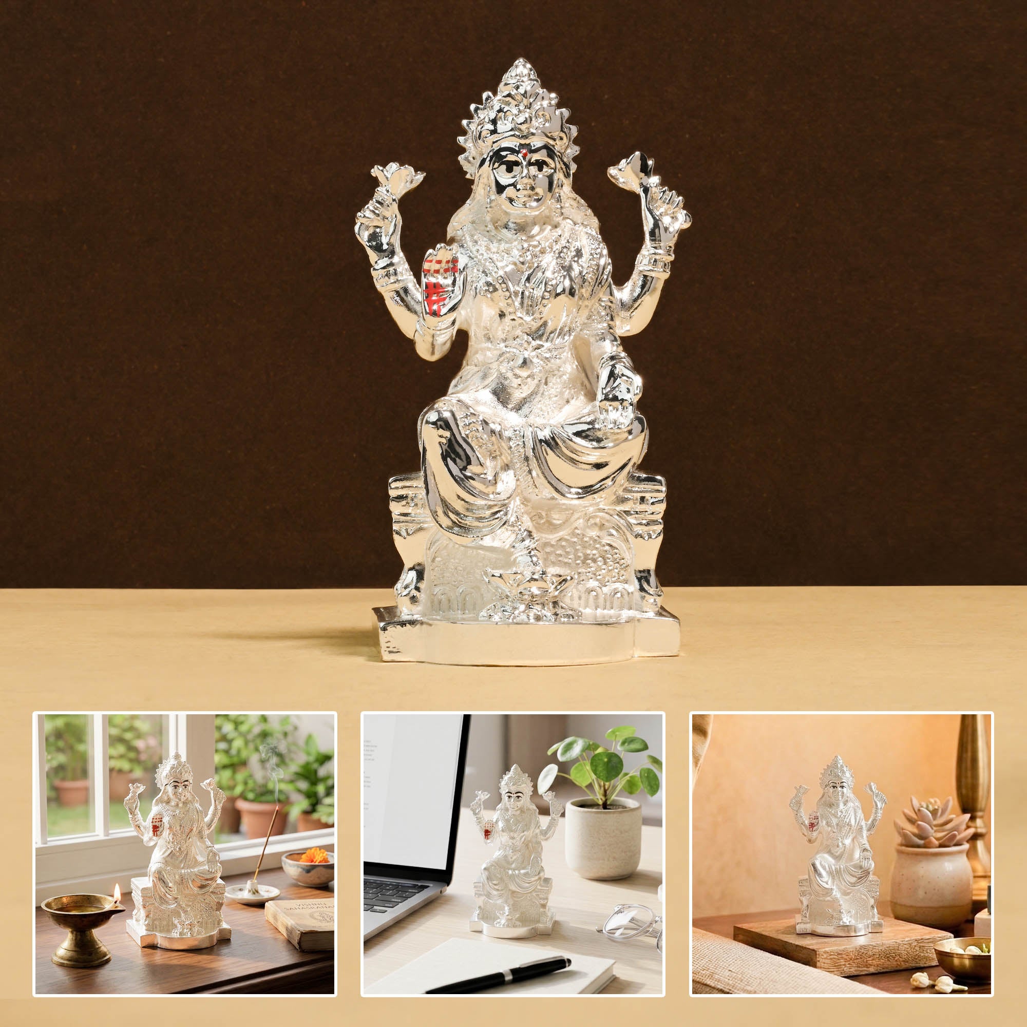 999 Silver Plated Laxmi Idol