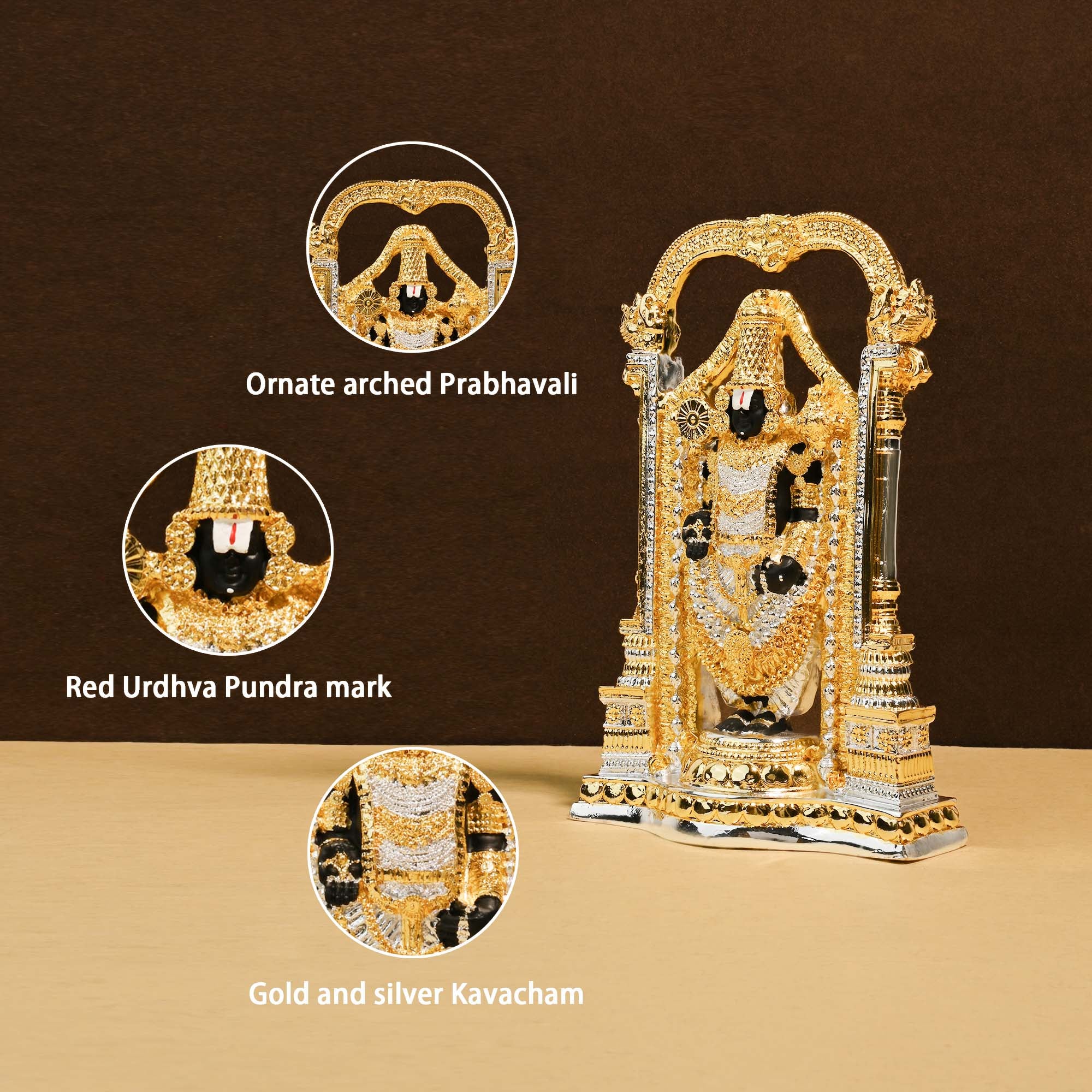 999 Silver Plated Dual Tone Balaji Idol