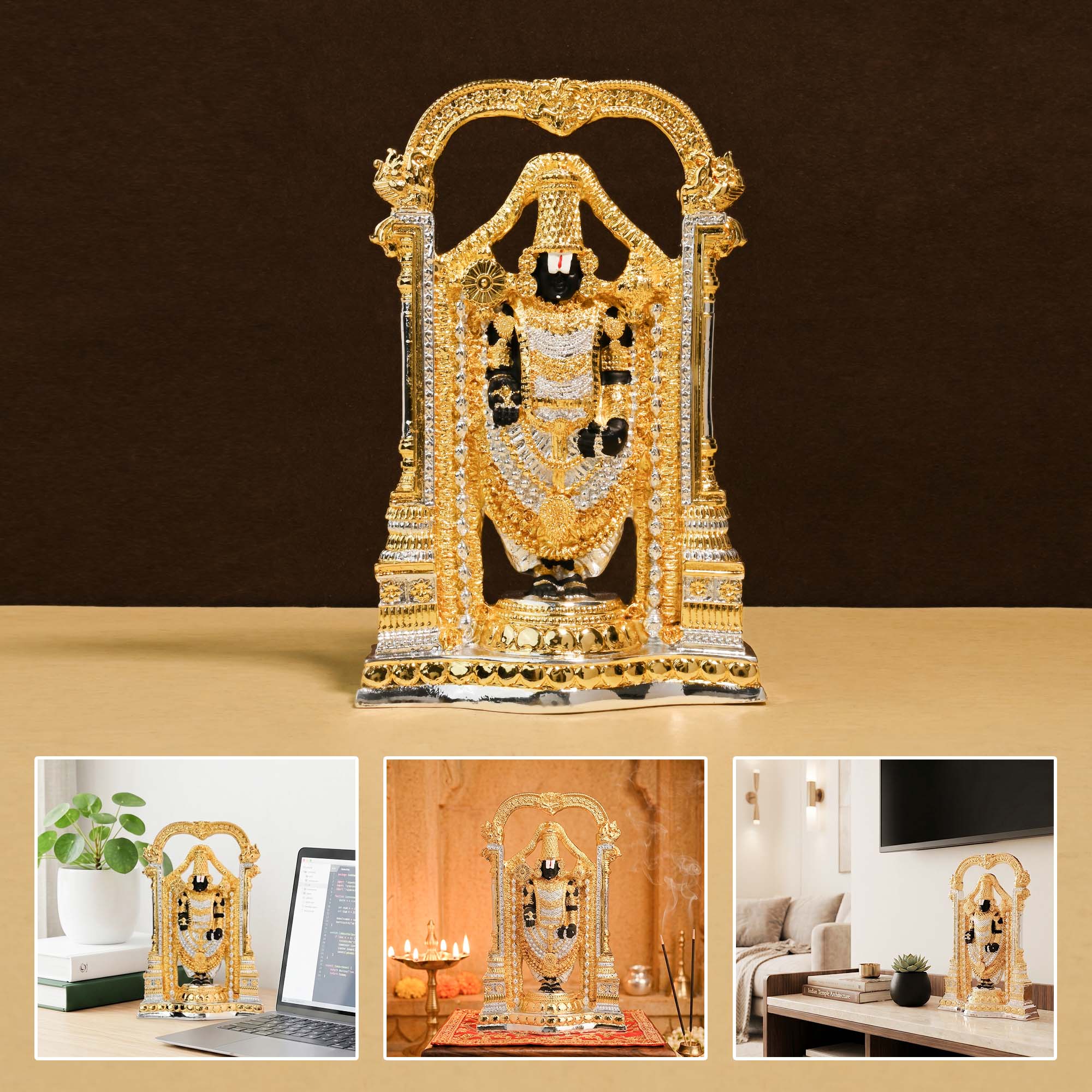 999 Silver Plated Dual Tone Balaji Idol