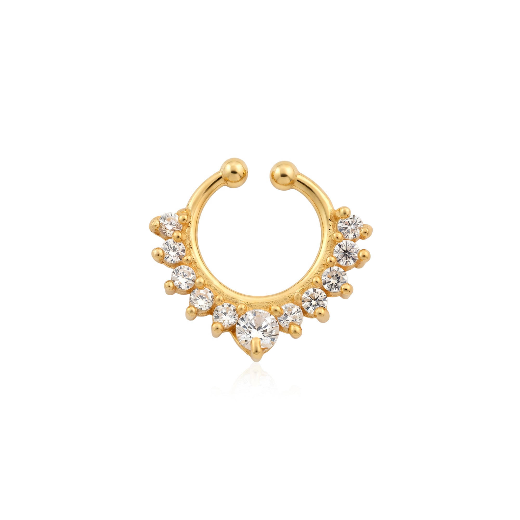 Zircon Halo Hoop Silver Nose Ring