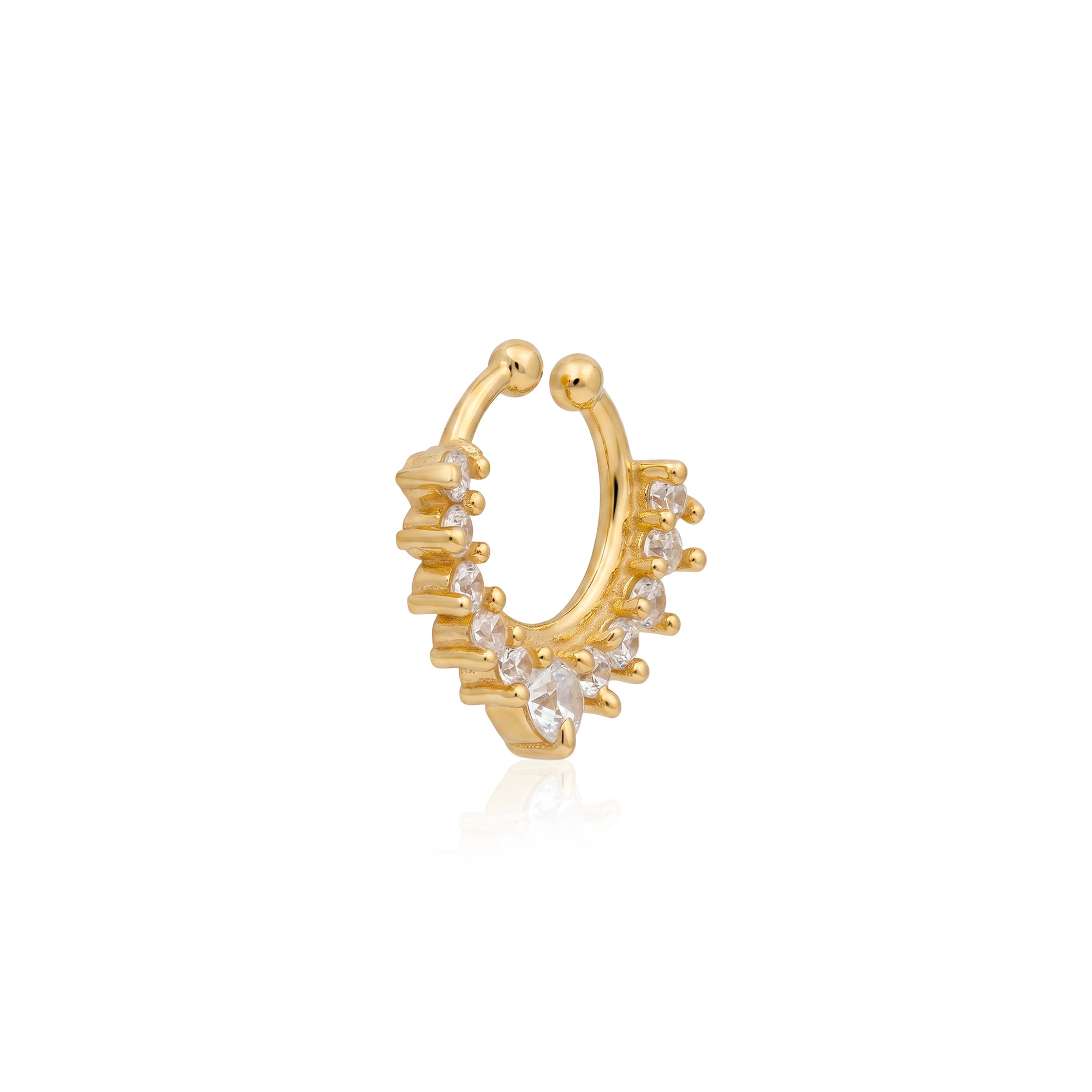 Zircon Halo Hoop Silver Nose Ring