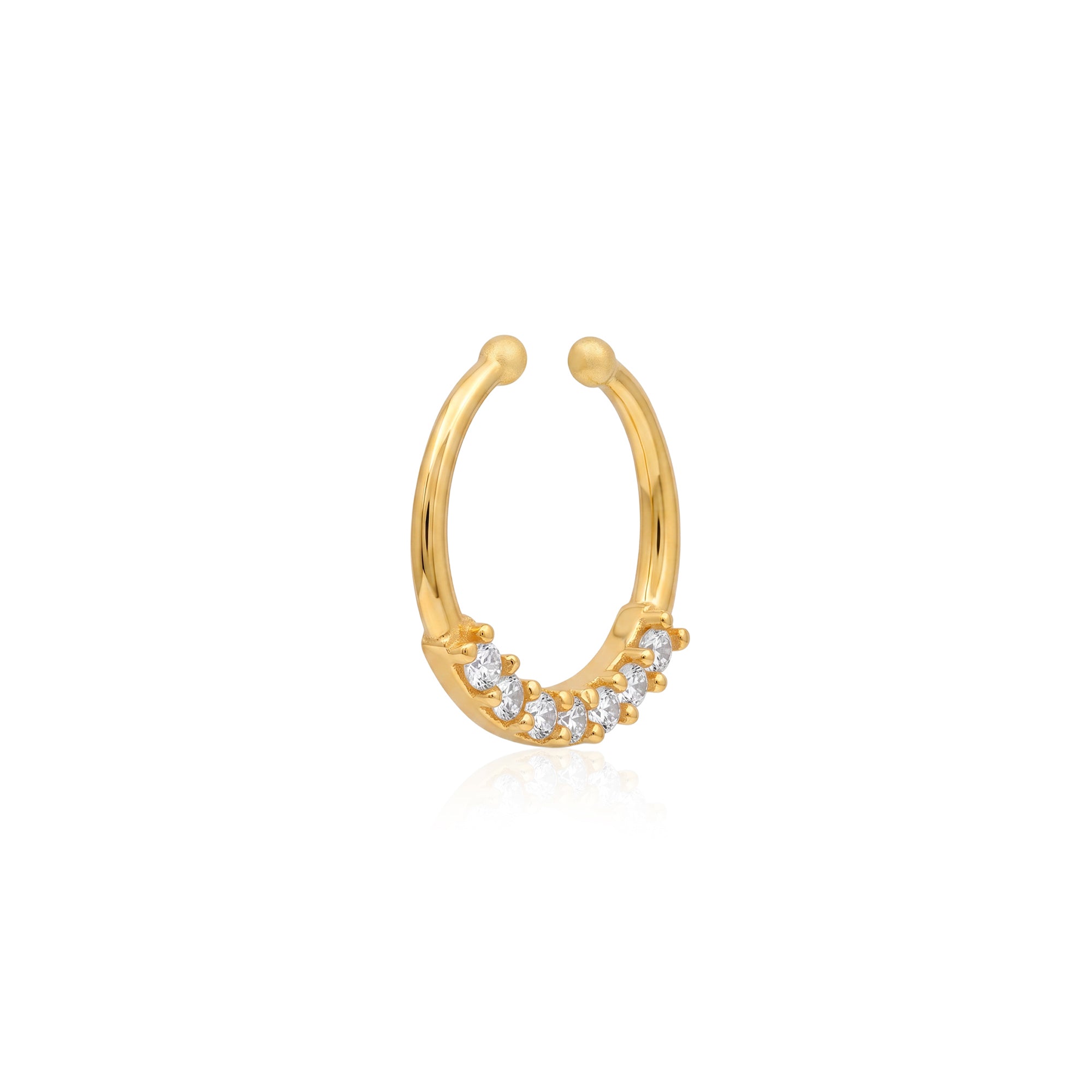 Classic Zircon Hoop Silver Nose Ring
