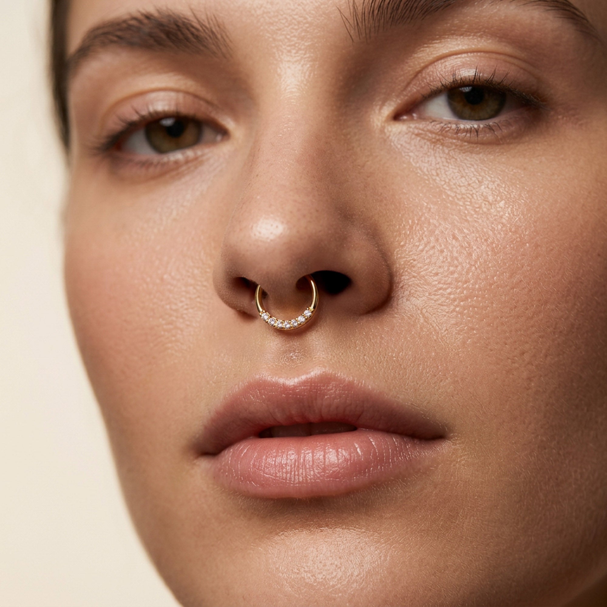 Classic Zircon Hoop Silver Nose Ring