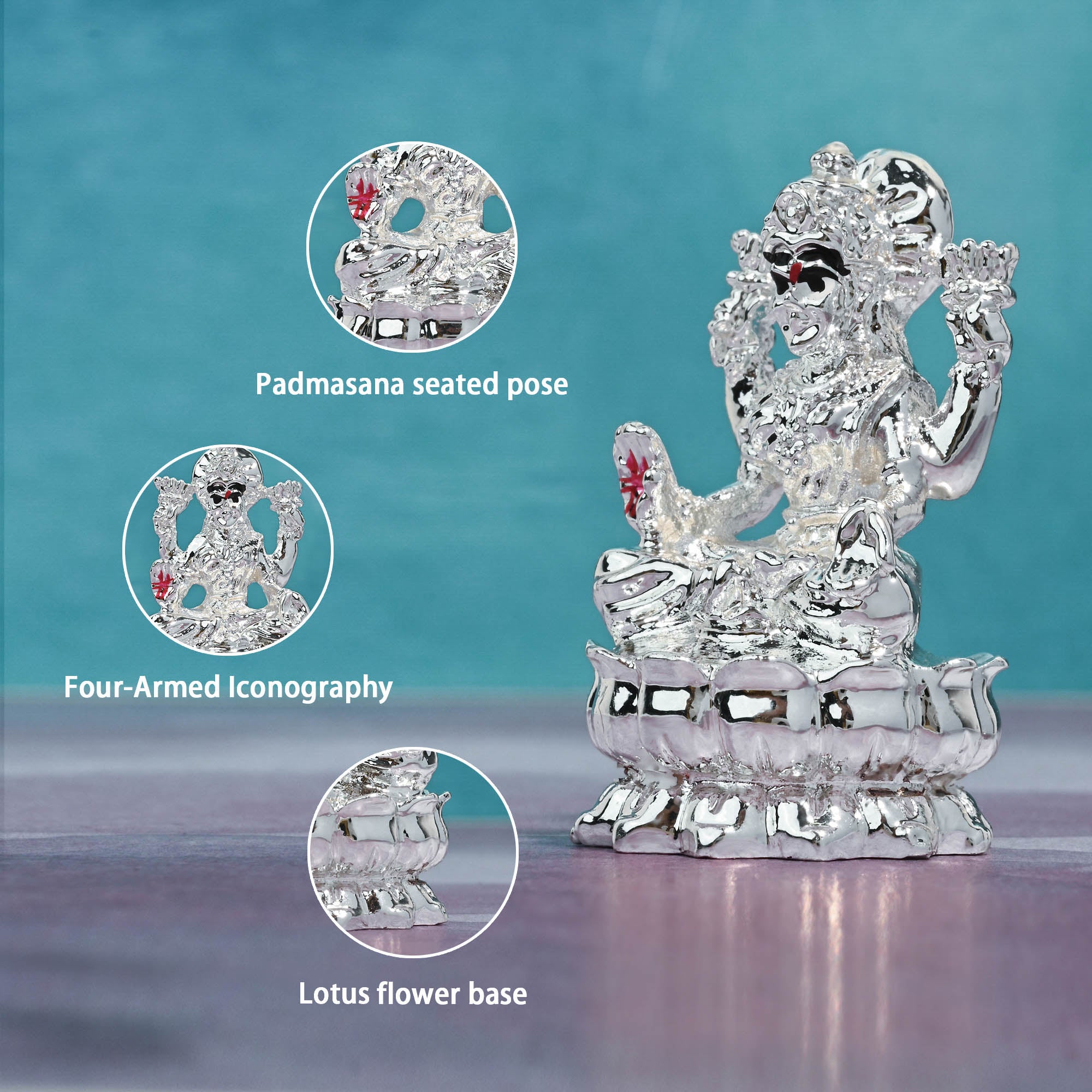 999 Silver Plated Lakshmi Idol