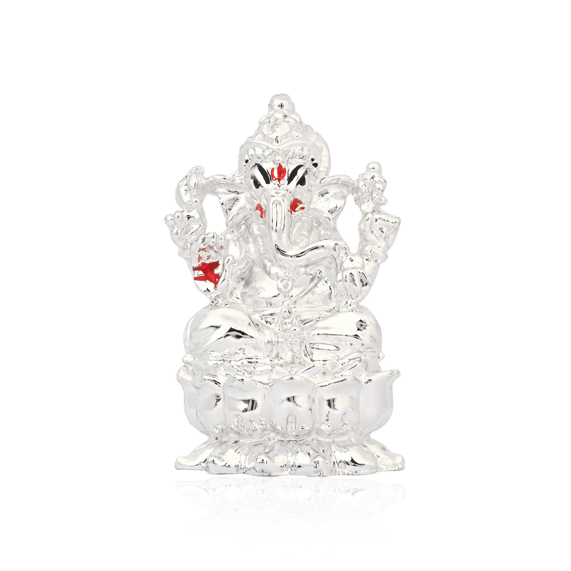 999 Silver Plated Ganesha Idol