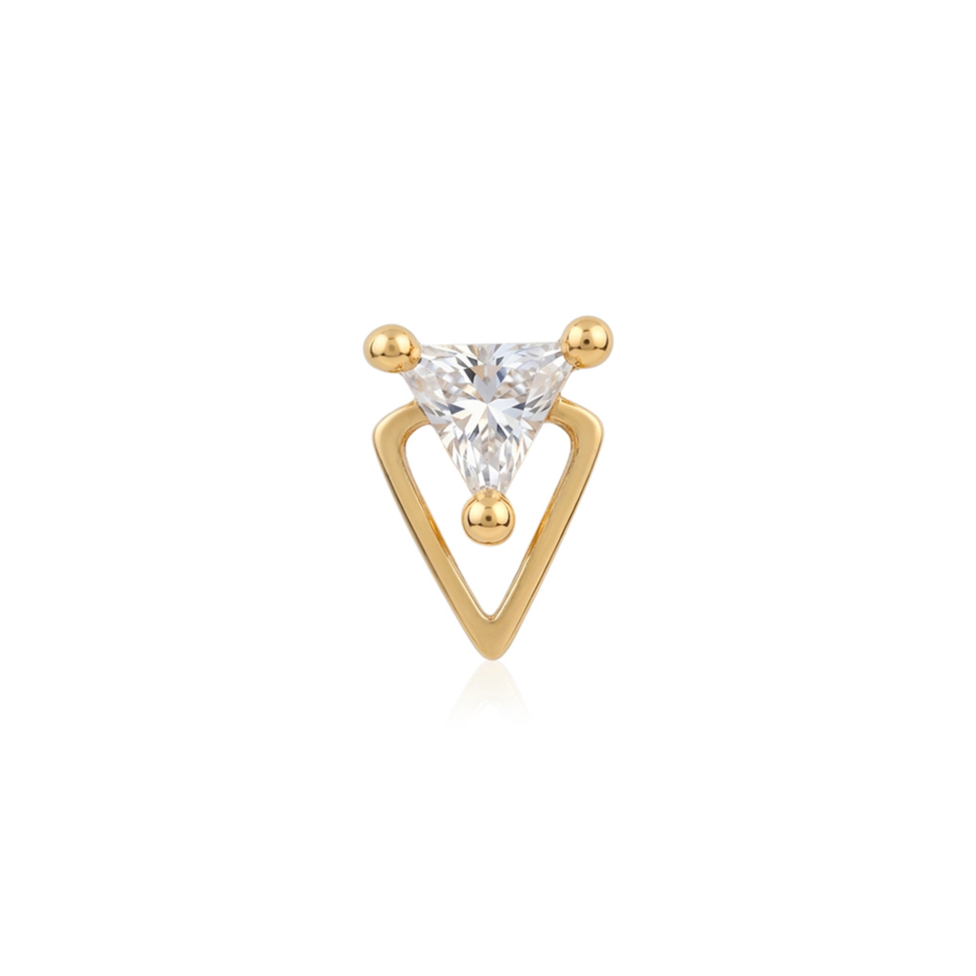 Geometric Triangle Silver Nose Pin