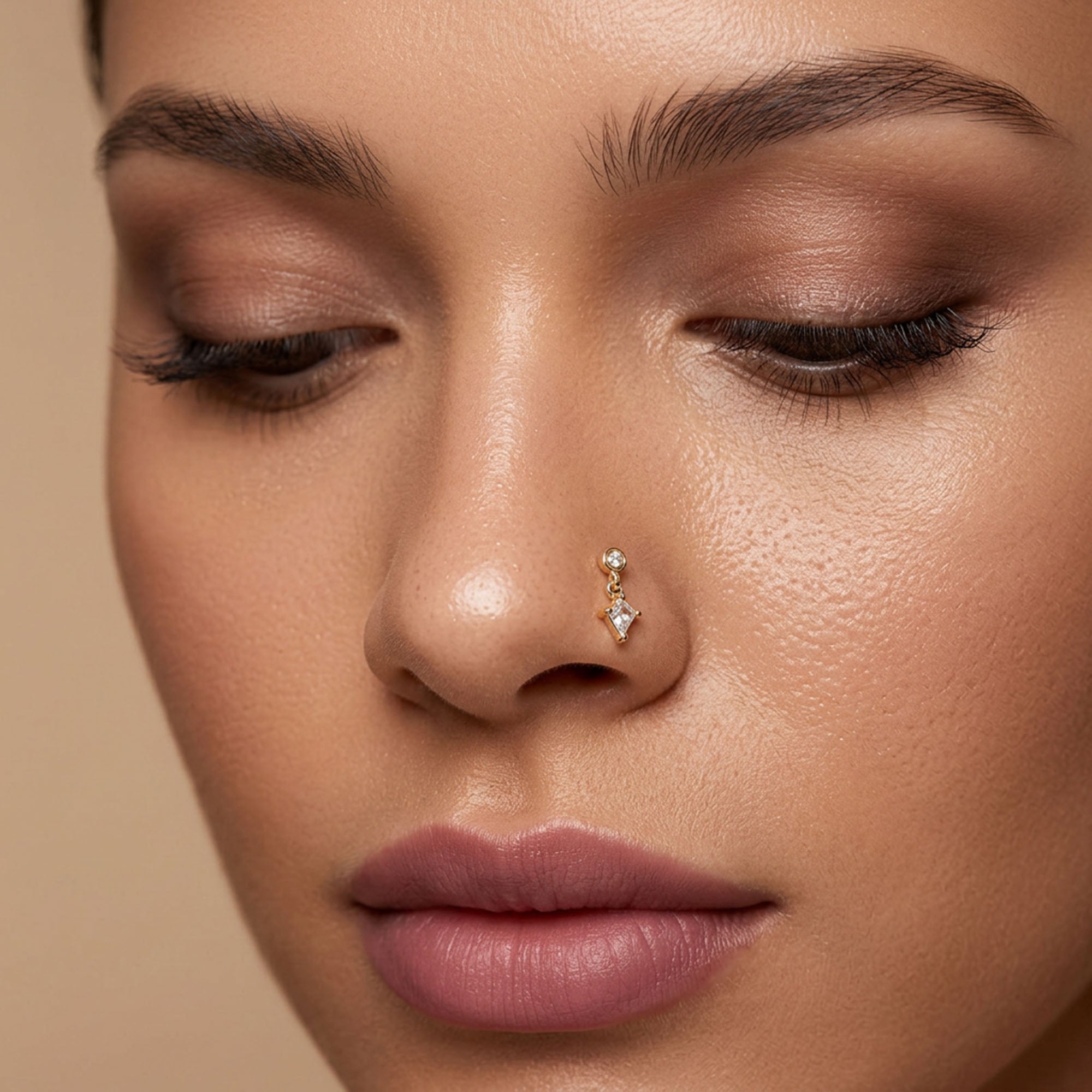 Dangling Kite Zircon Silver Nose Pin