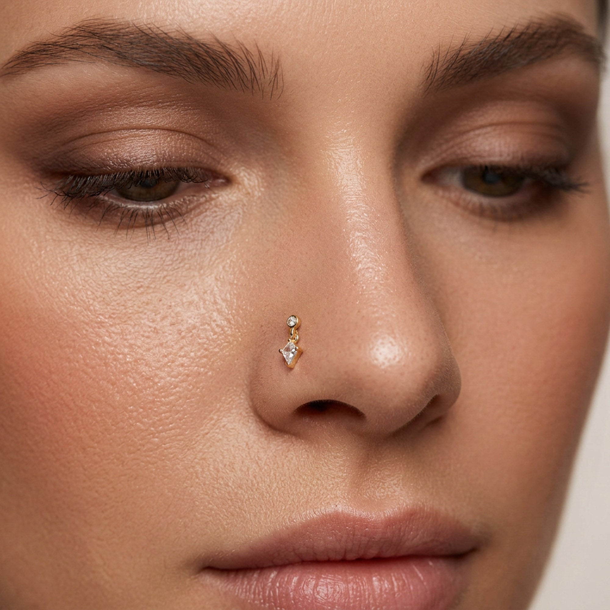 Dangling Kite Zircon Silver Nose Pin