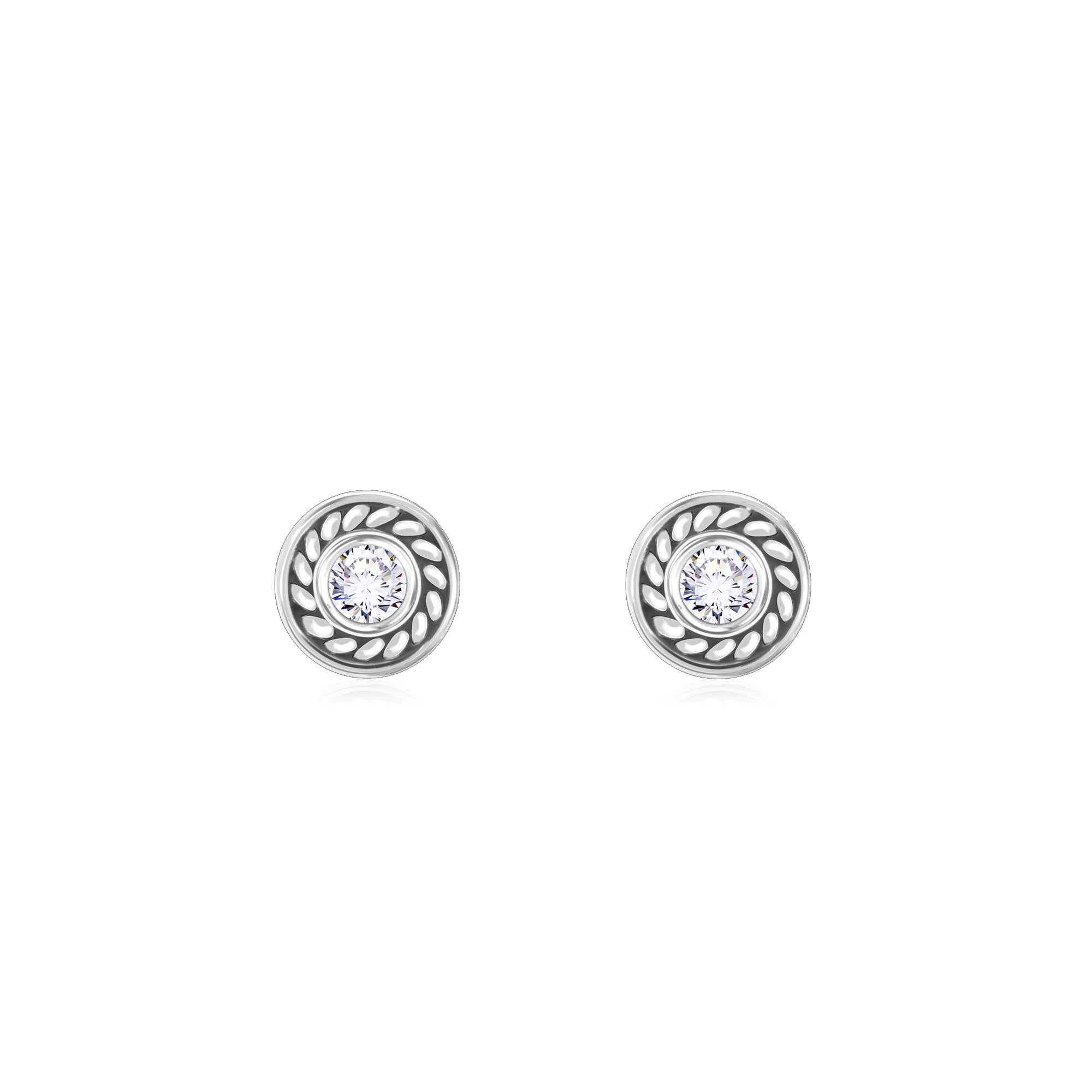 Sleek Circular Stone Studs