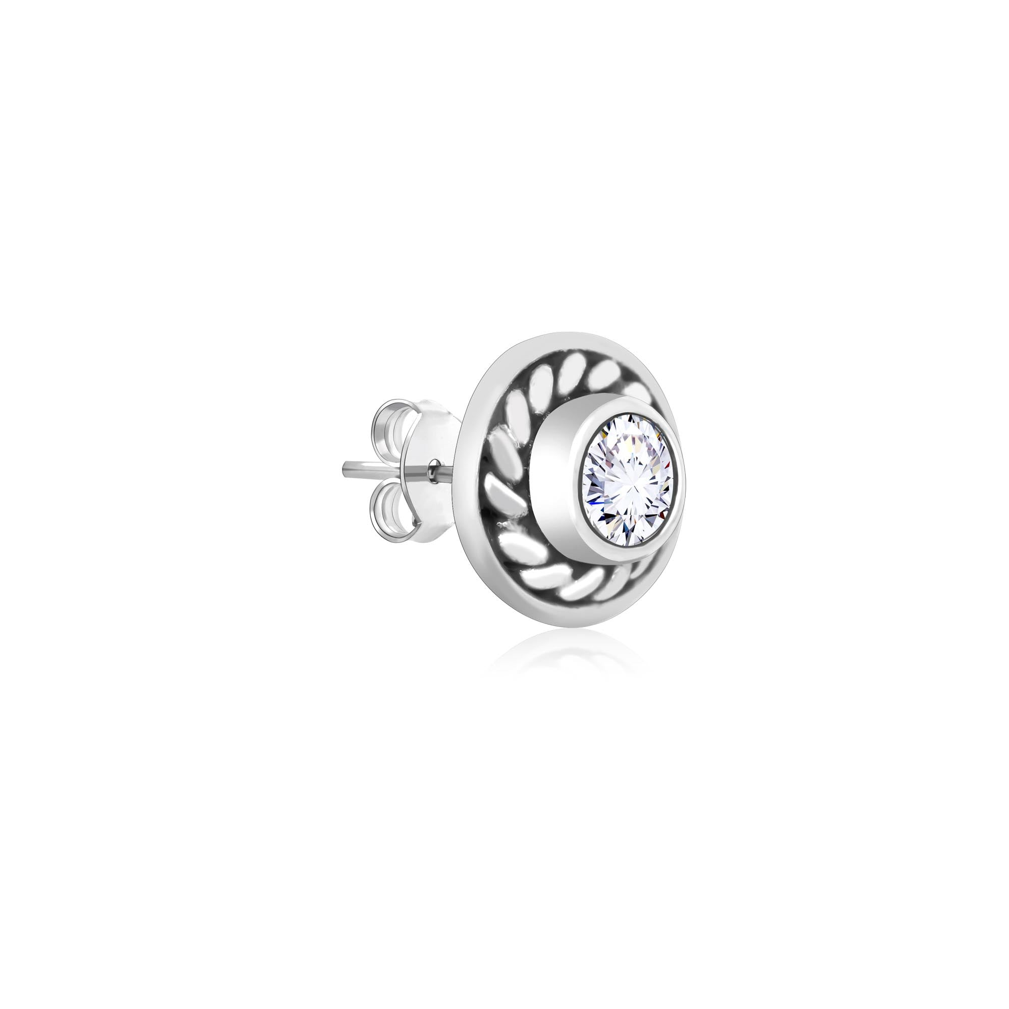 Sleek Circular Stone Studs
