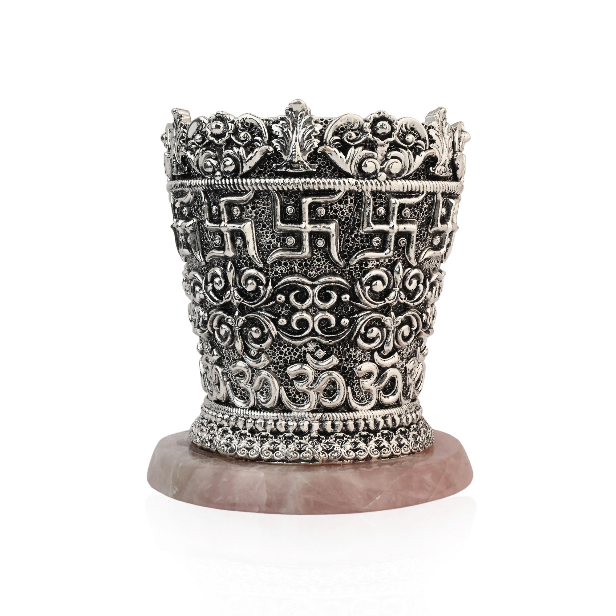 999 Silver Plated Swastik Tulsi Pot
