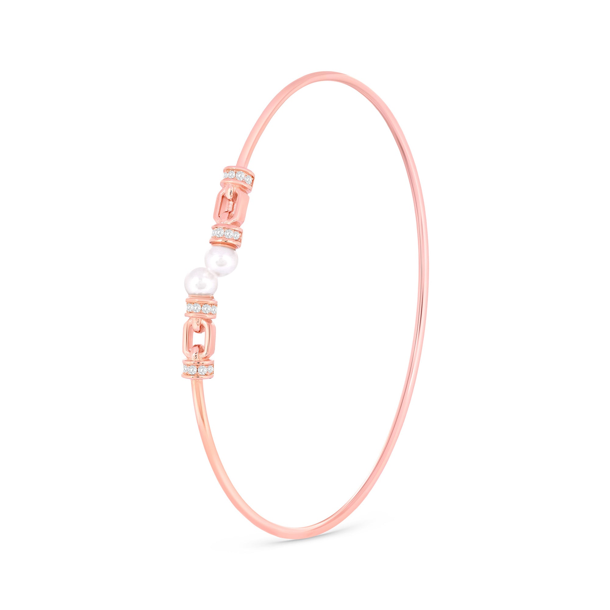 Linked Pearl Silver Kada