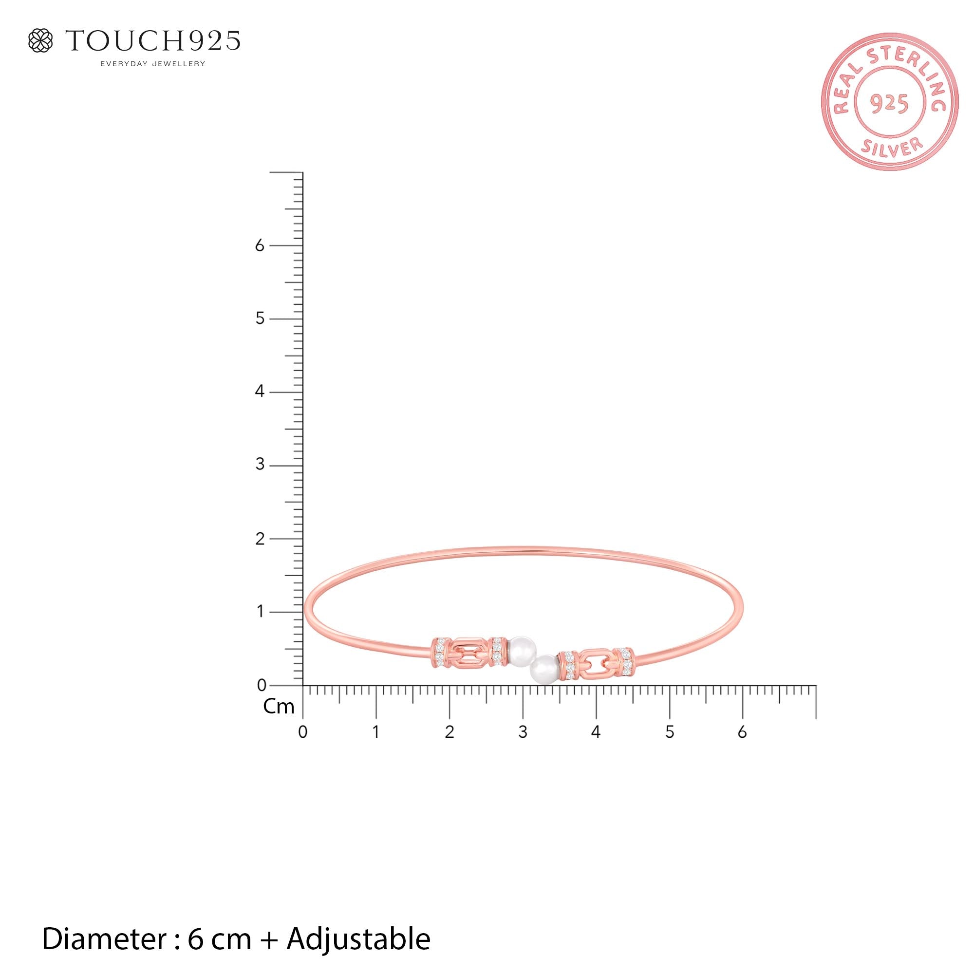 Linked Pearl Silver Kada