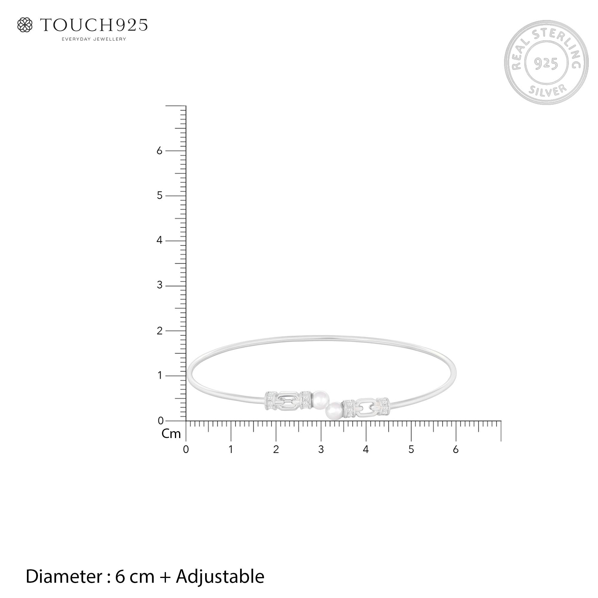 Linked Pearl Silver Kada