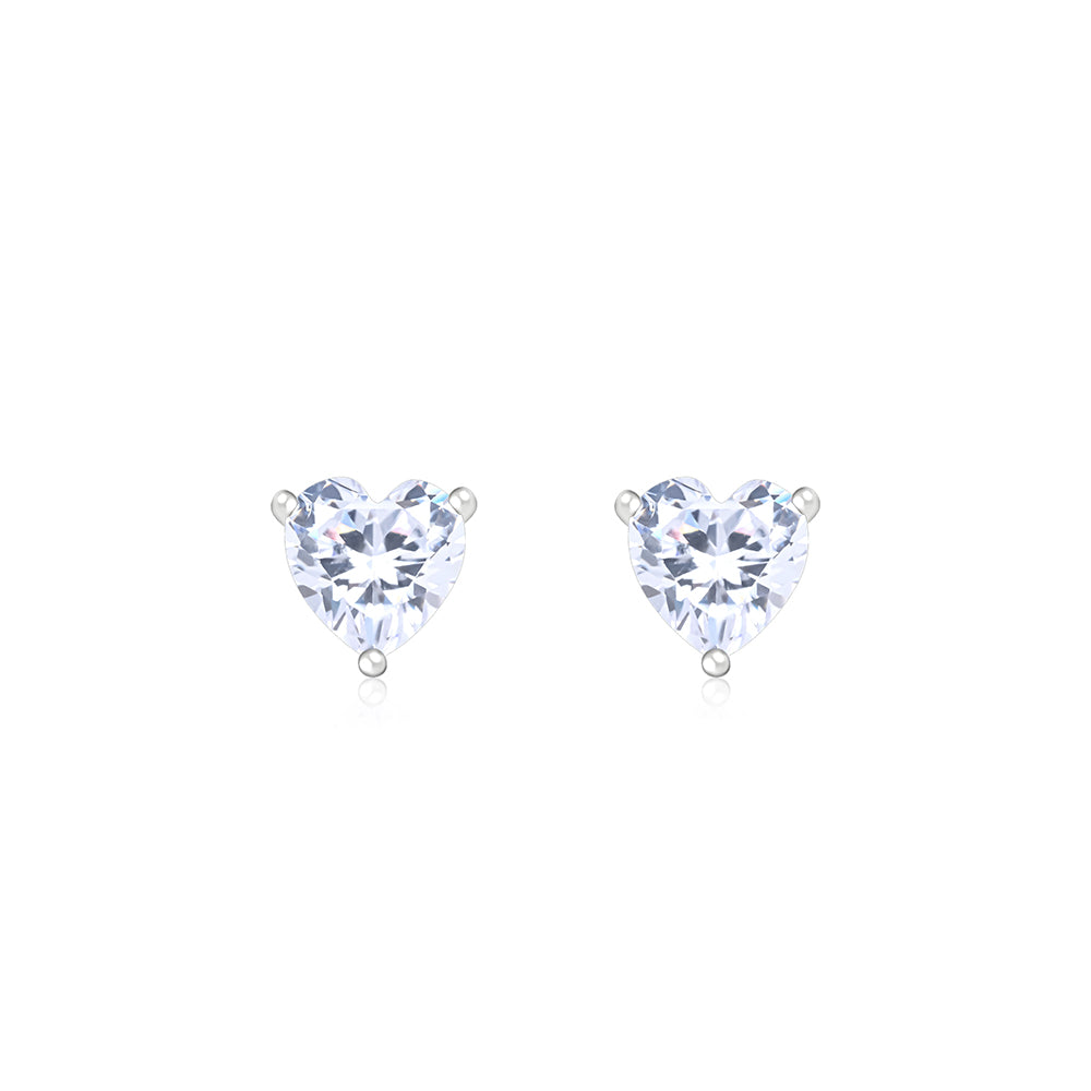 Embraced Heart Silver Studs