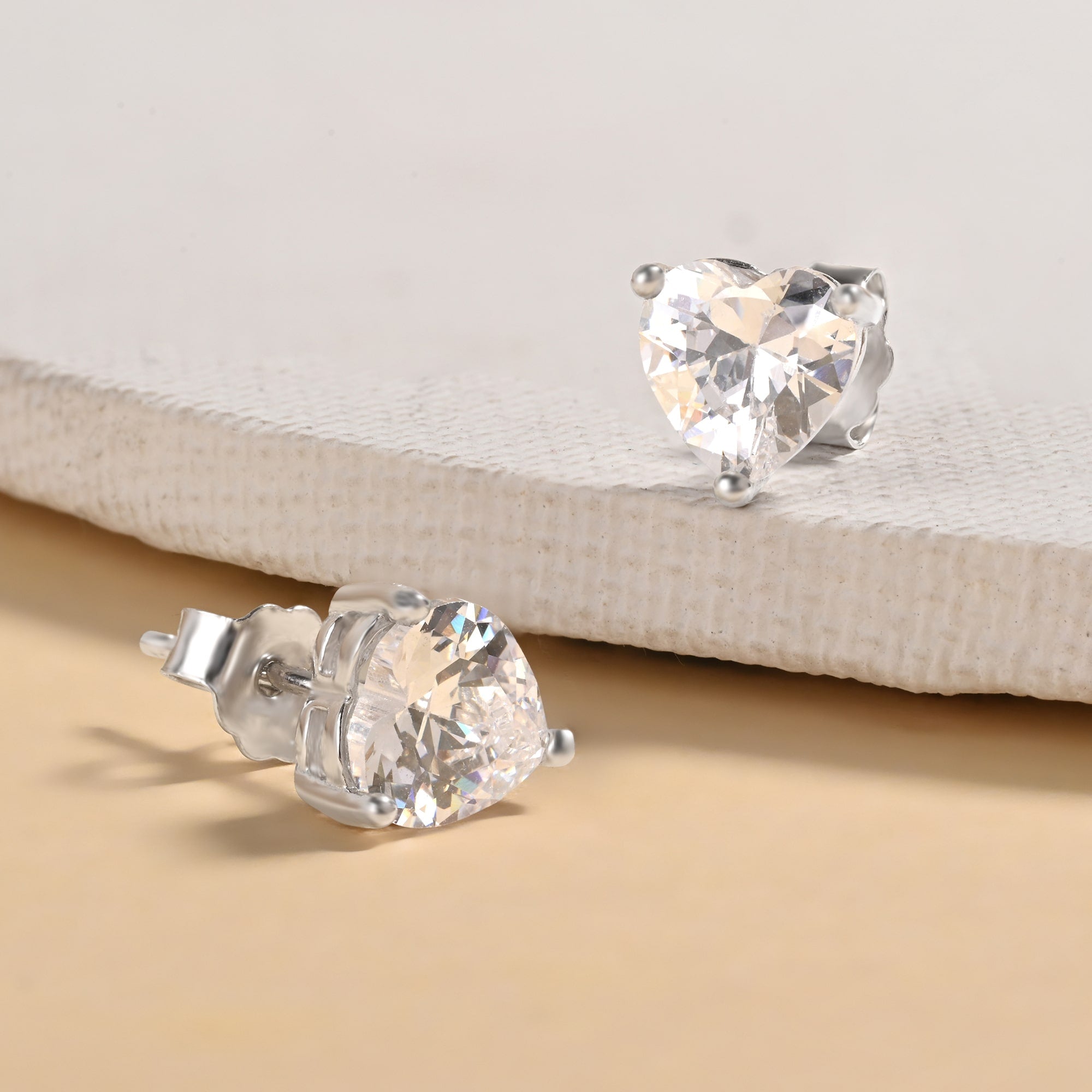 Embraced Heart Silver Studs