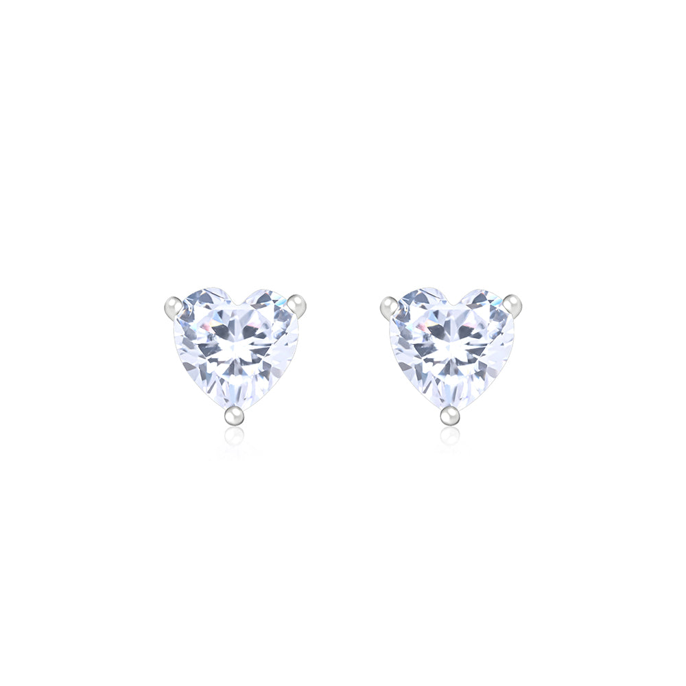 Embraced Heart Silver Studs
