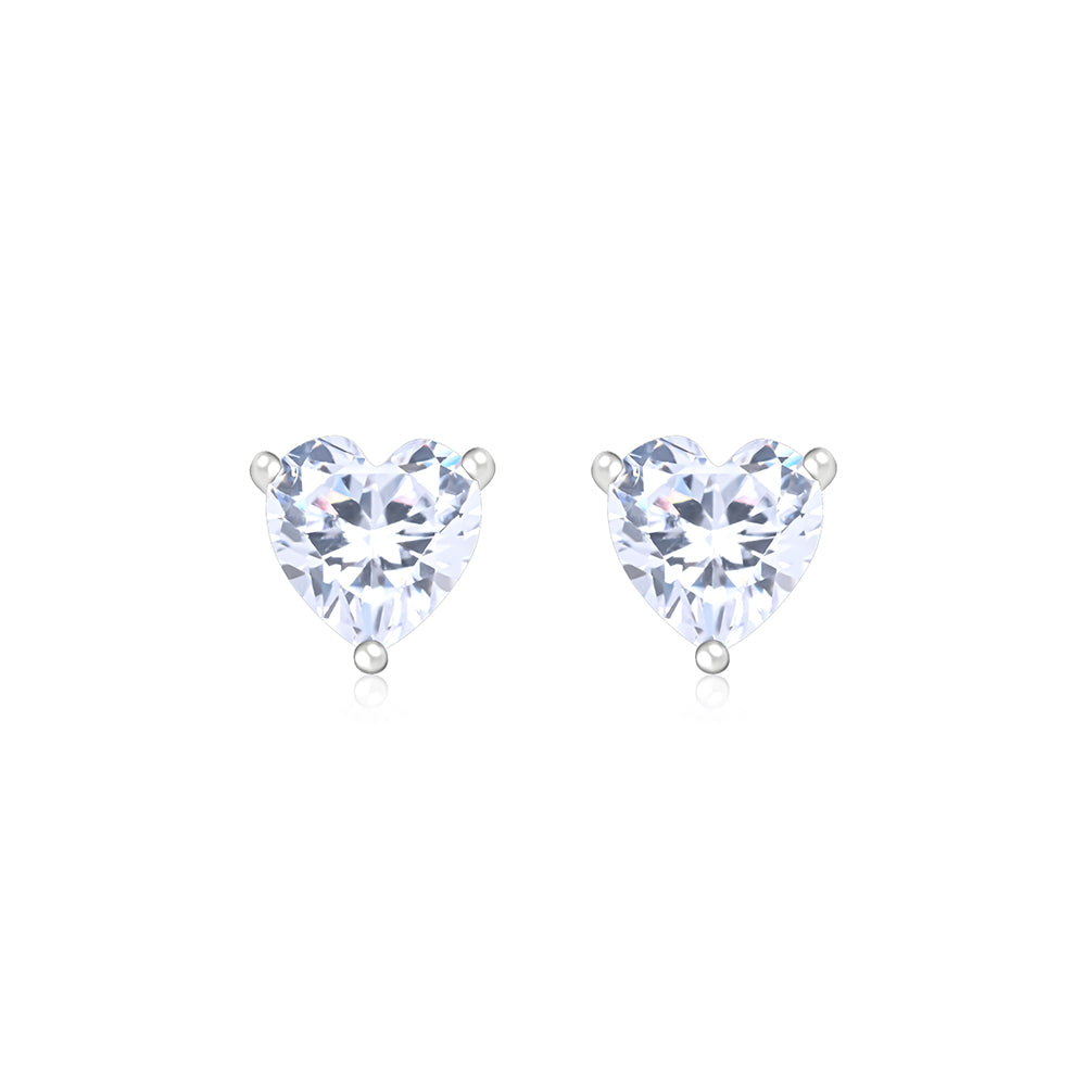 Embraced Heart Silver Studs