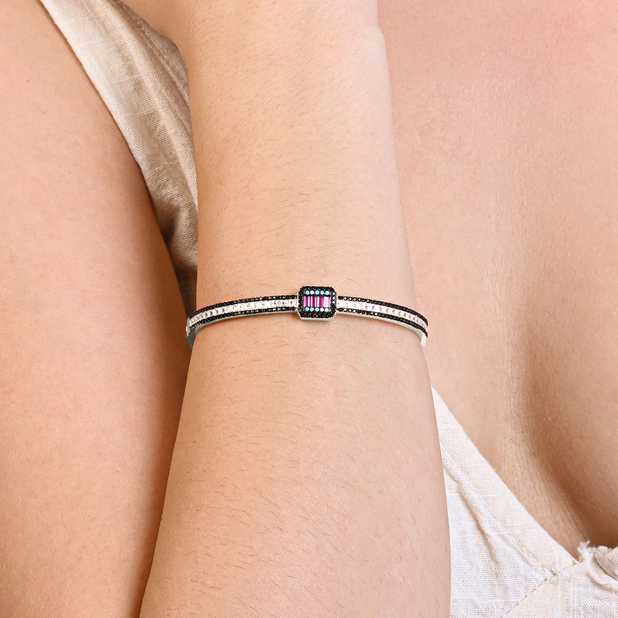 Prism Charm Silver Kada