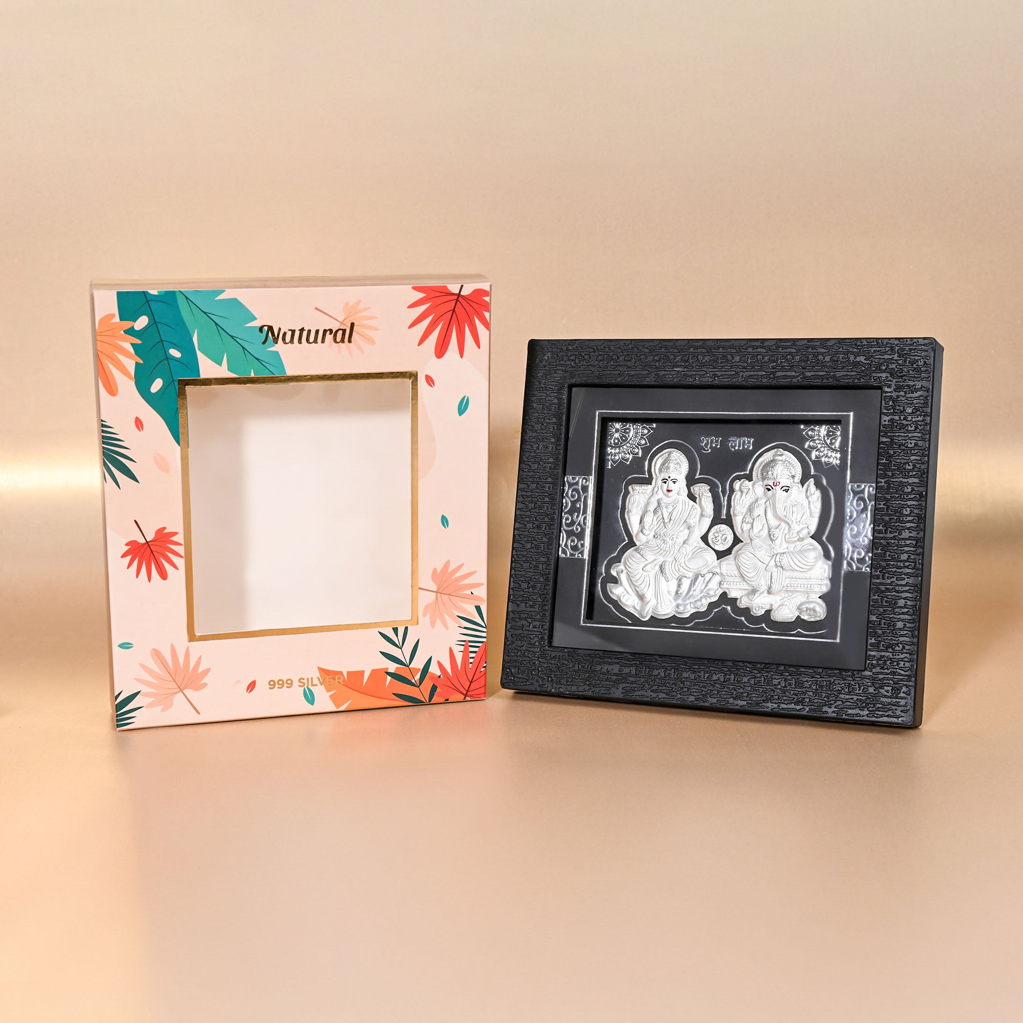 999 Silver Laxmi Ganesh Blessings Idol Frame