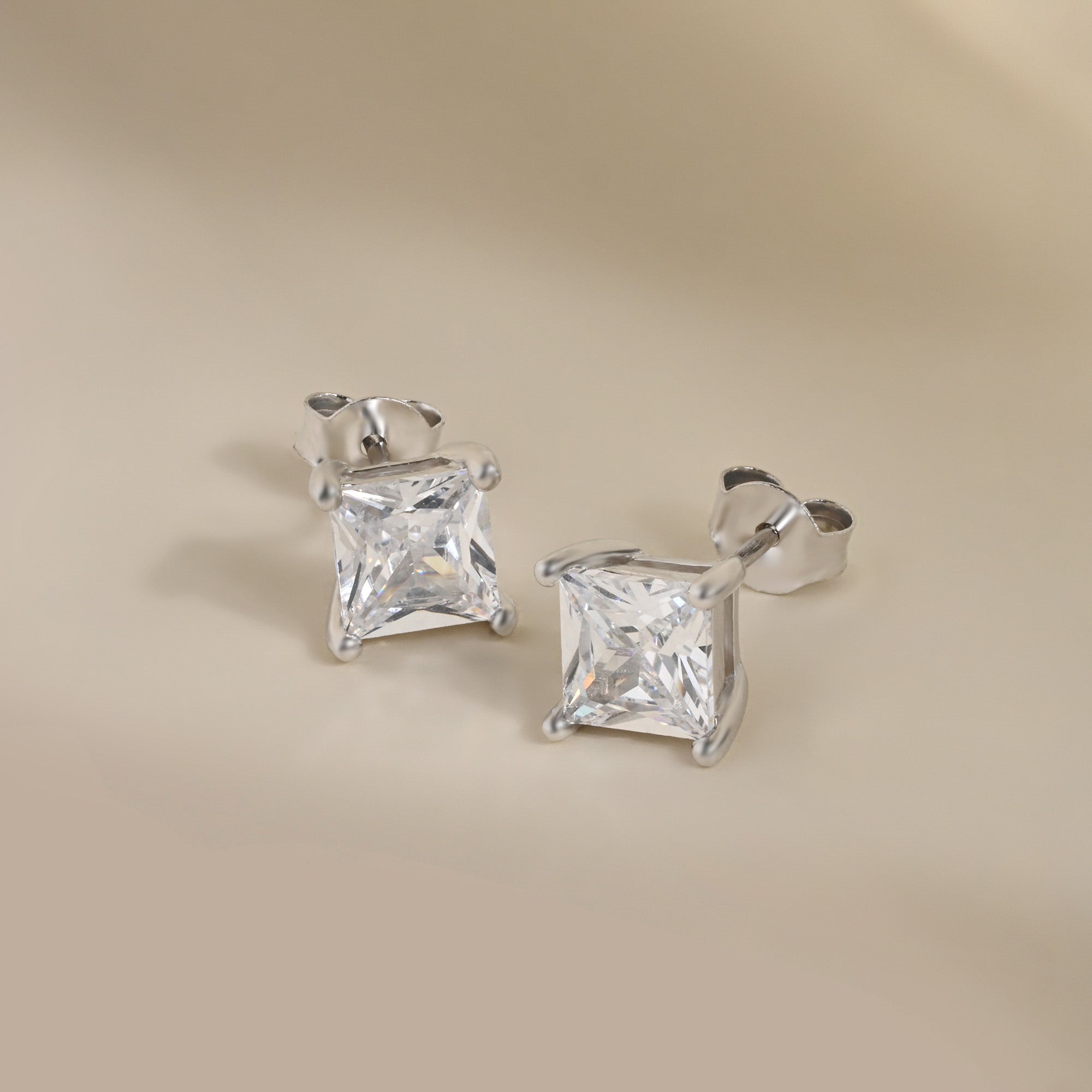 Square-Cut CZ Studs