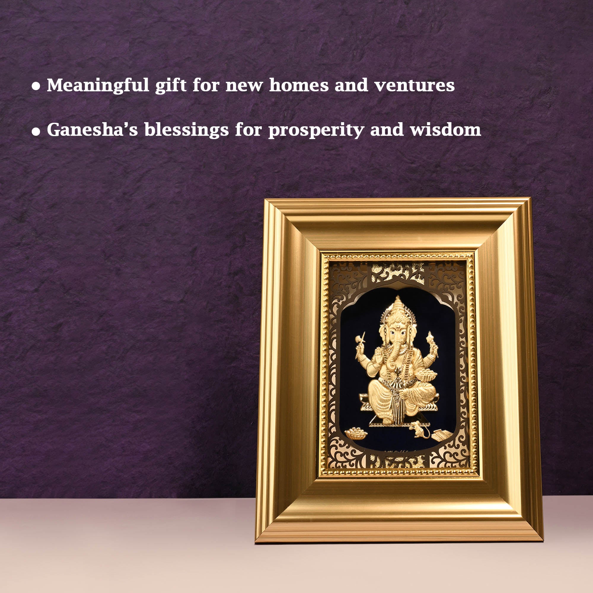 24K Gold Foil Lord Ganesha Frame
