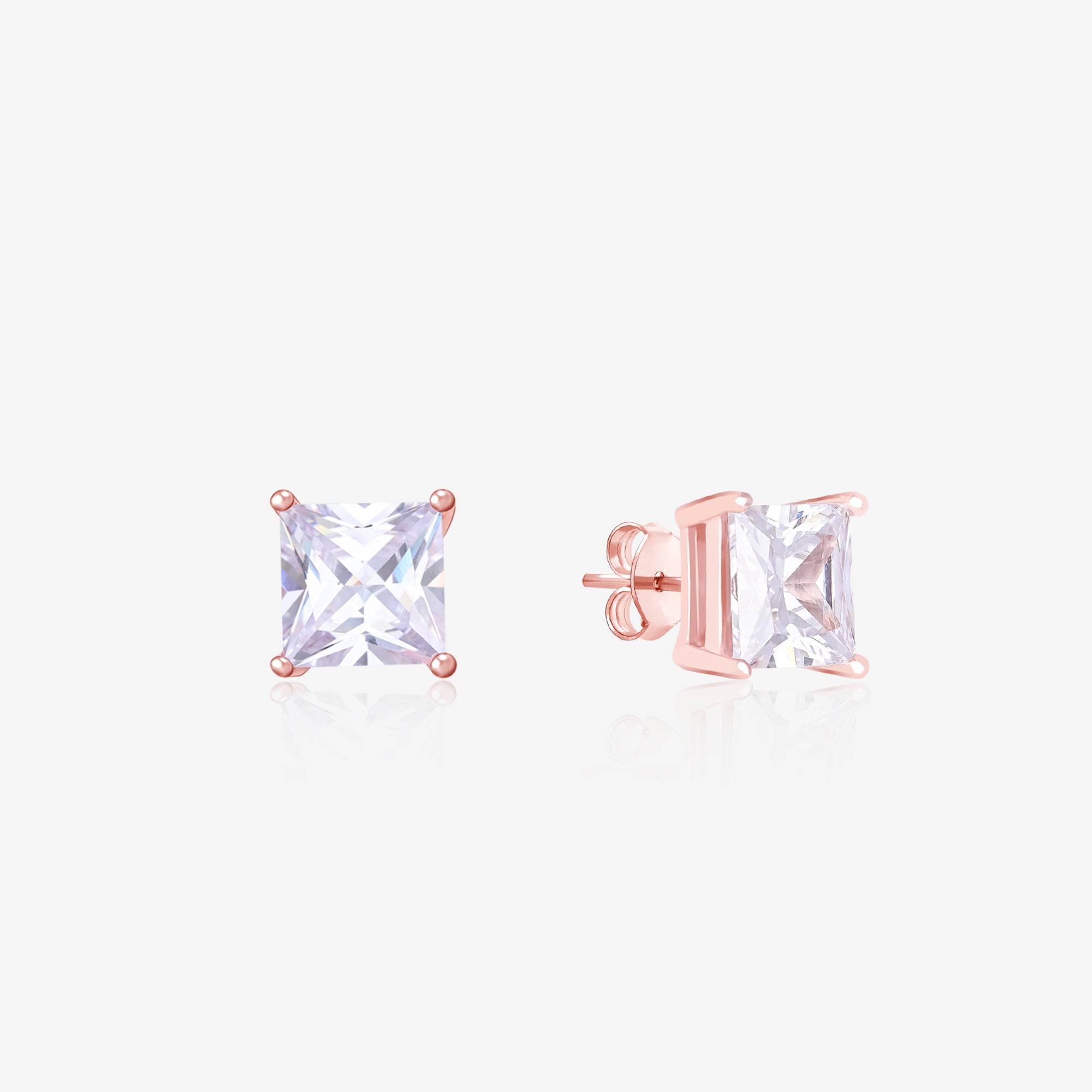 Blush Square Cut Studs