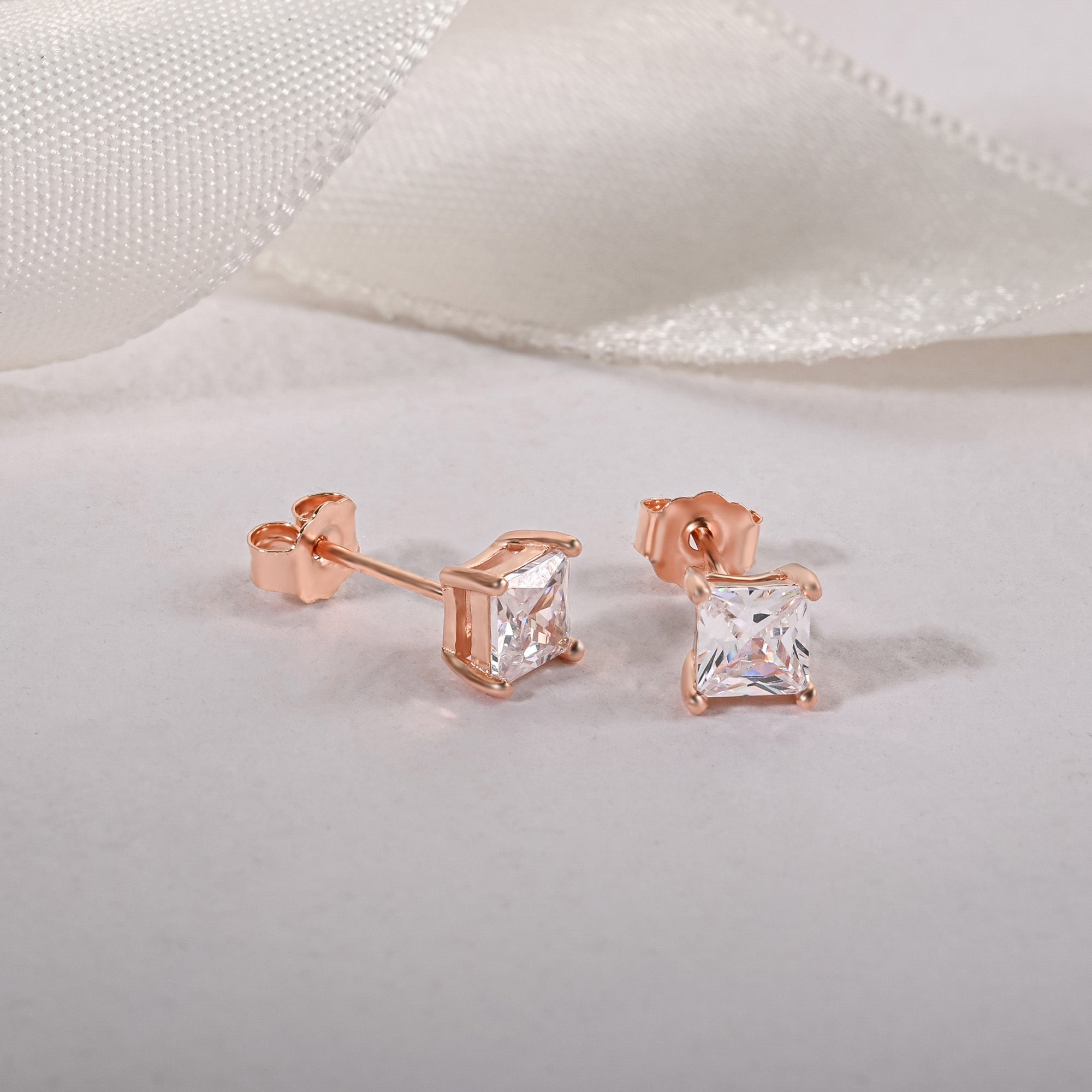 Blush Square Cut Studs