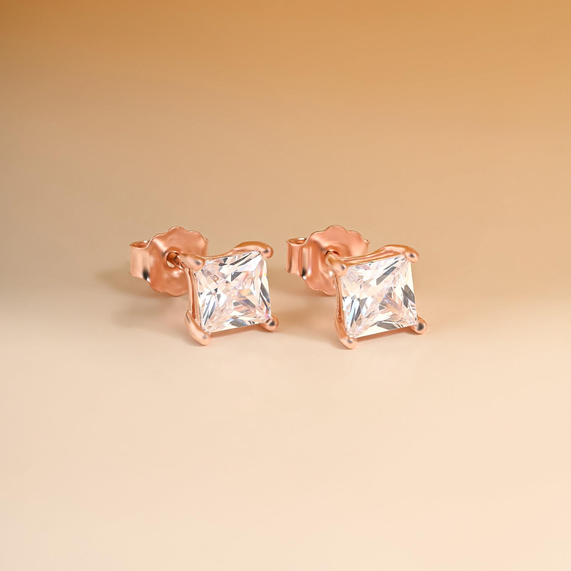Blush Square Cut Studs