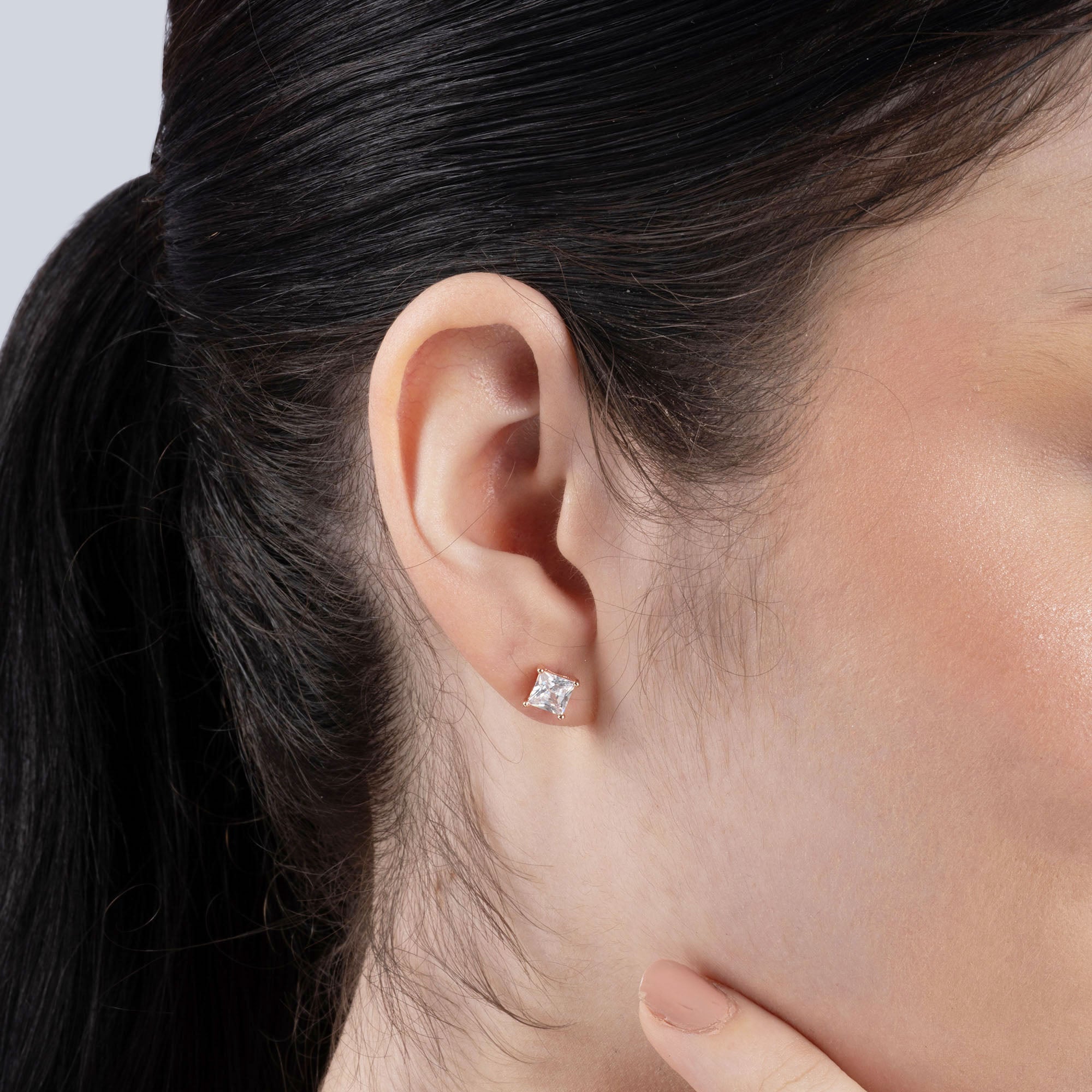 Blush Square Cut Studs