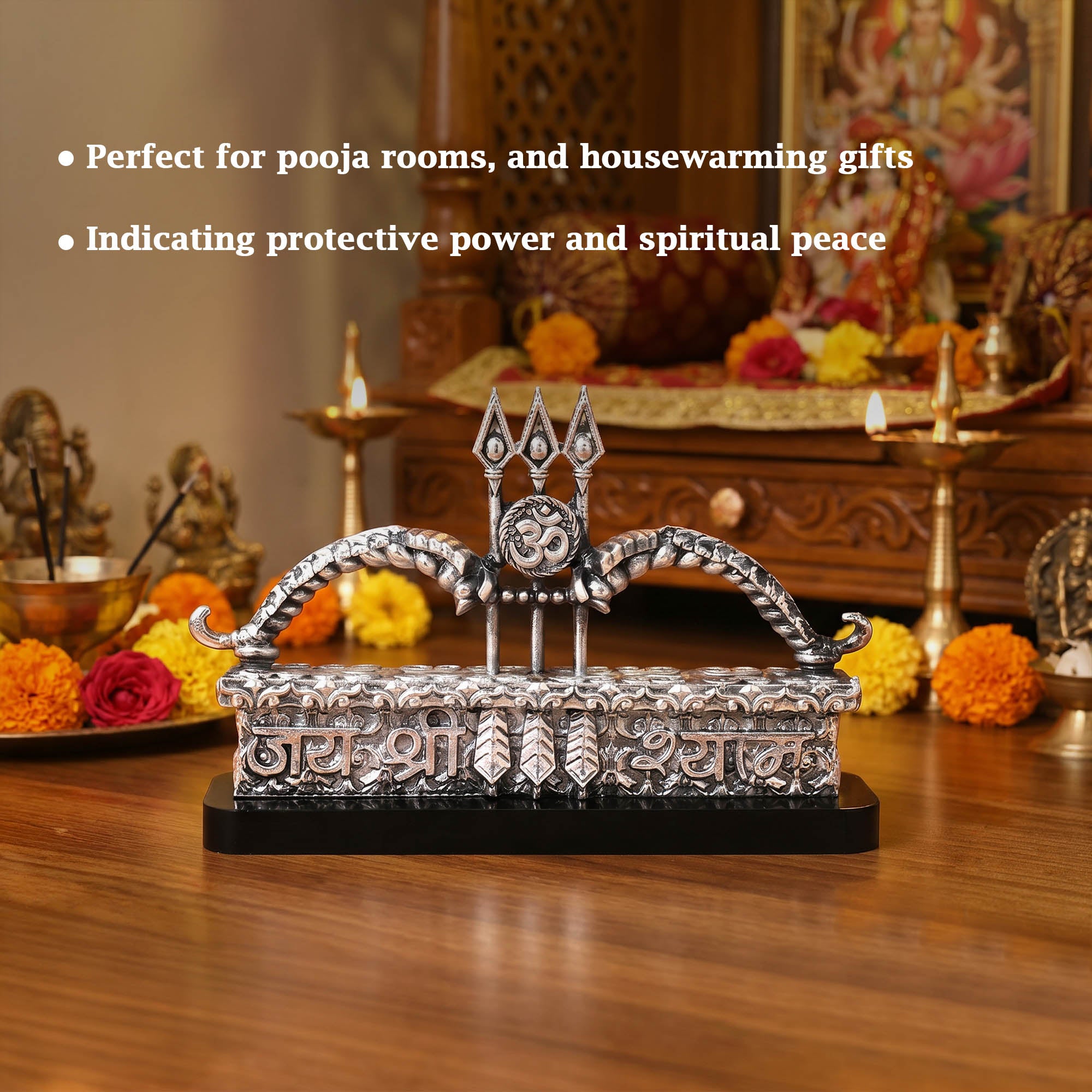 999 Silver Khatu Shyam Bow Trishul