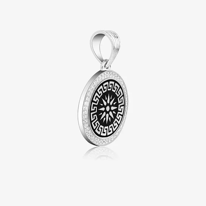 Spiked Circle Silver Locket