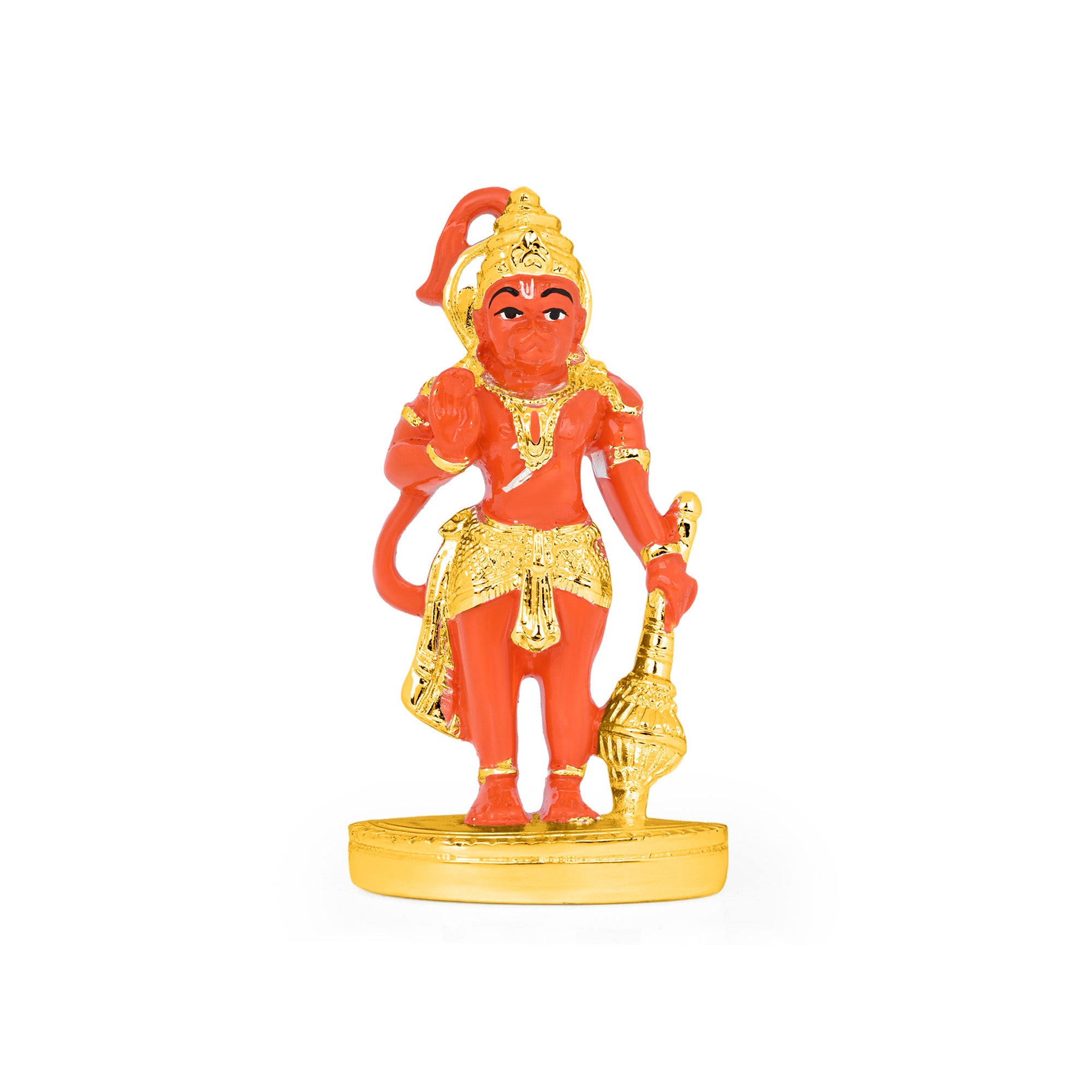 999 Silver Gold-Finish Hanuman Idol