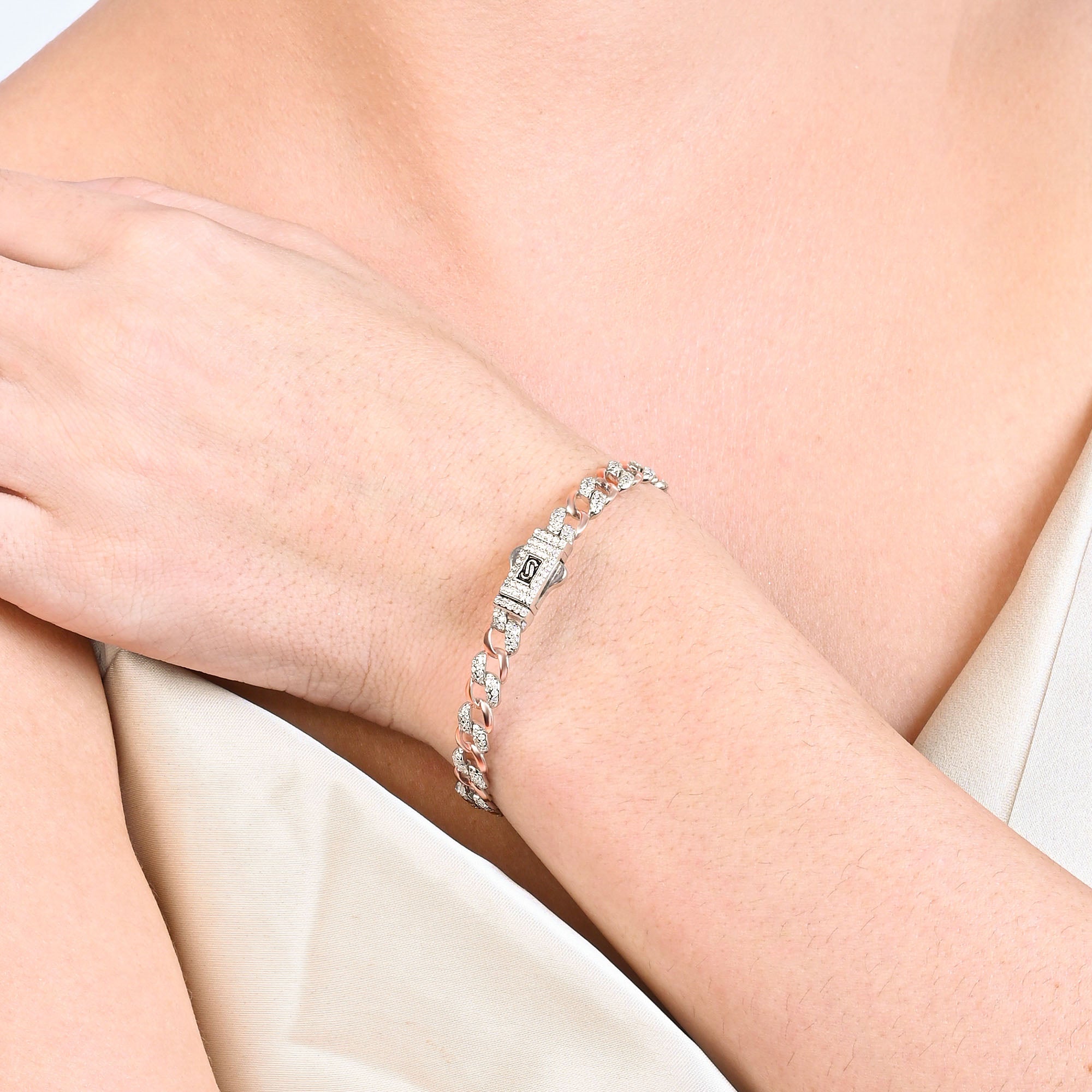 Dual Luxe Link Silver Kada