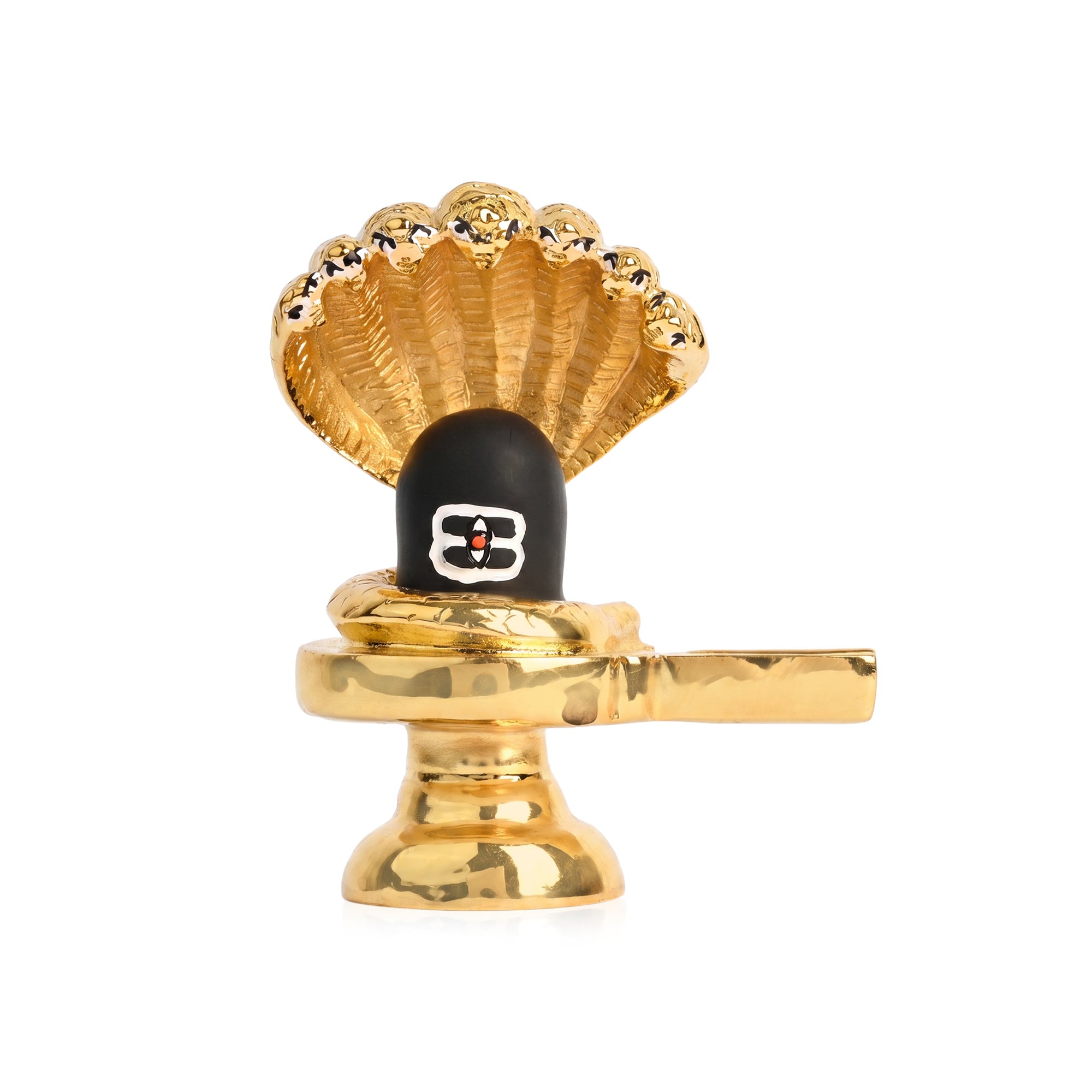 999 Silver Gold-Finish Shivling Idol
