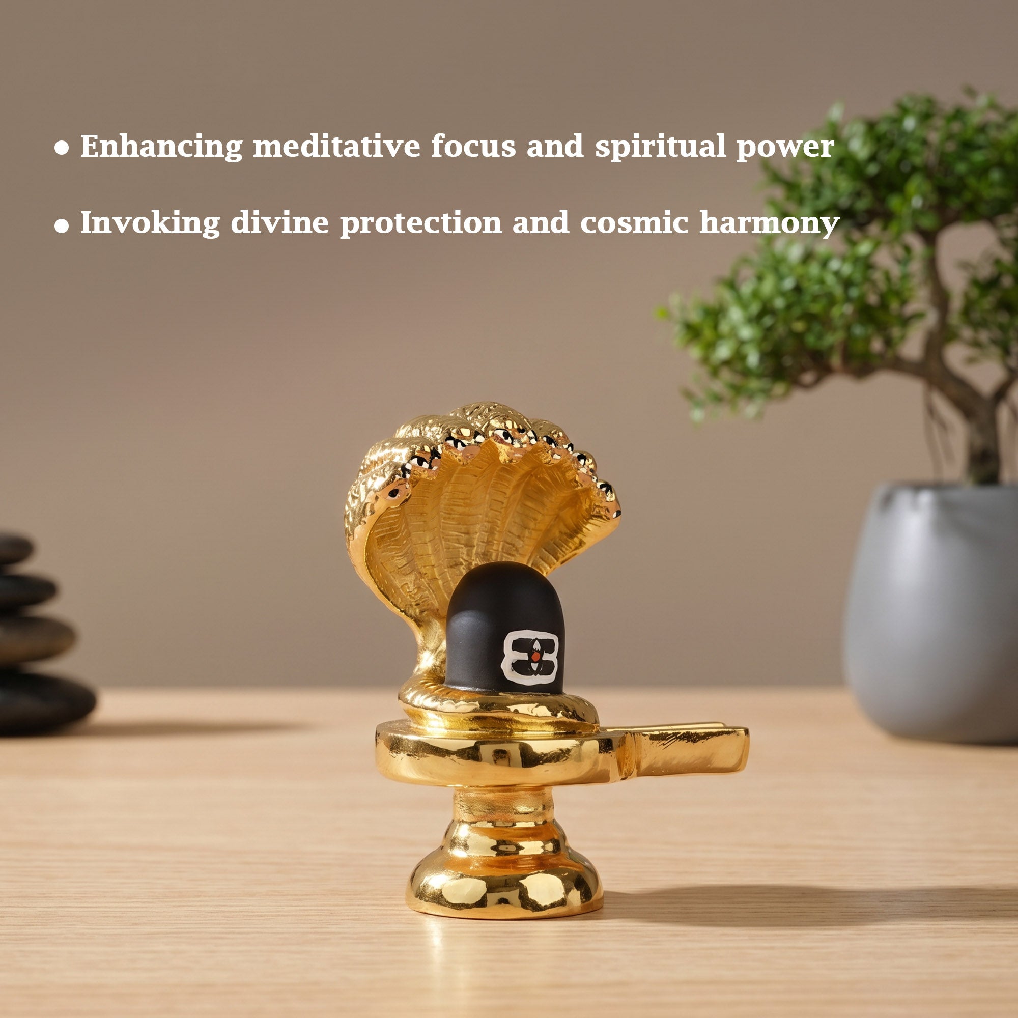 999 Silver Gold-Finish Shivling Idol