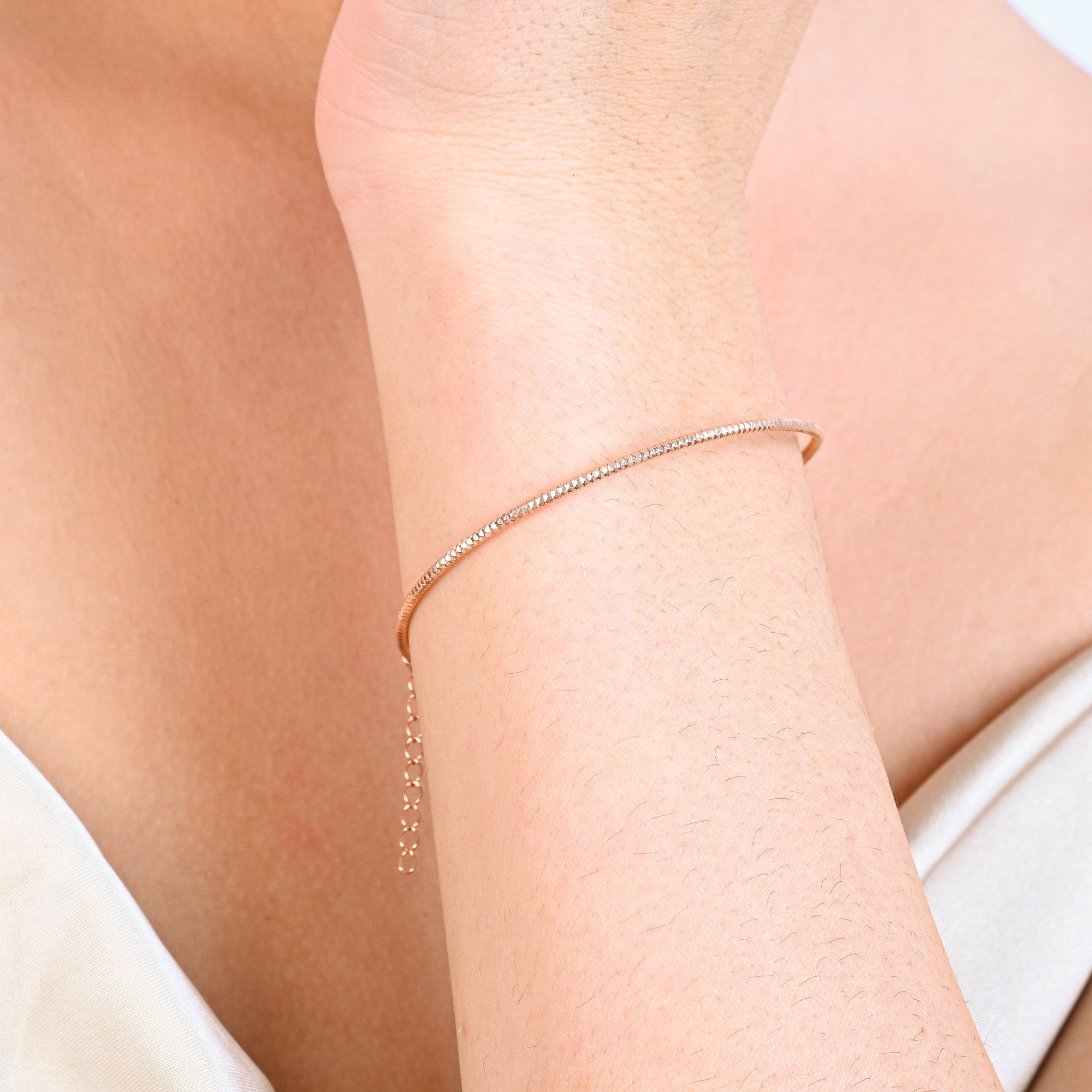 Sleek Serpent Silver Bracelet