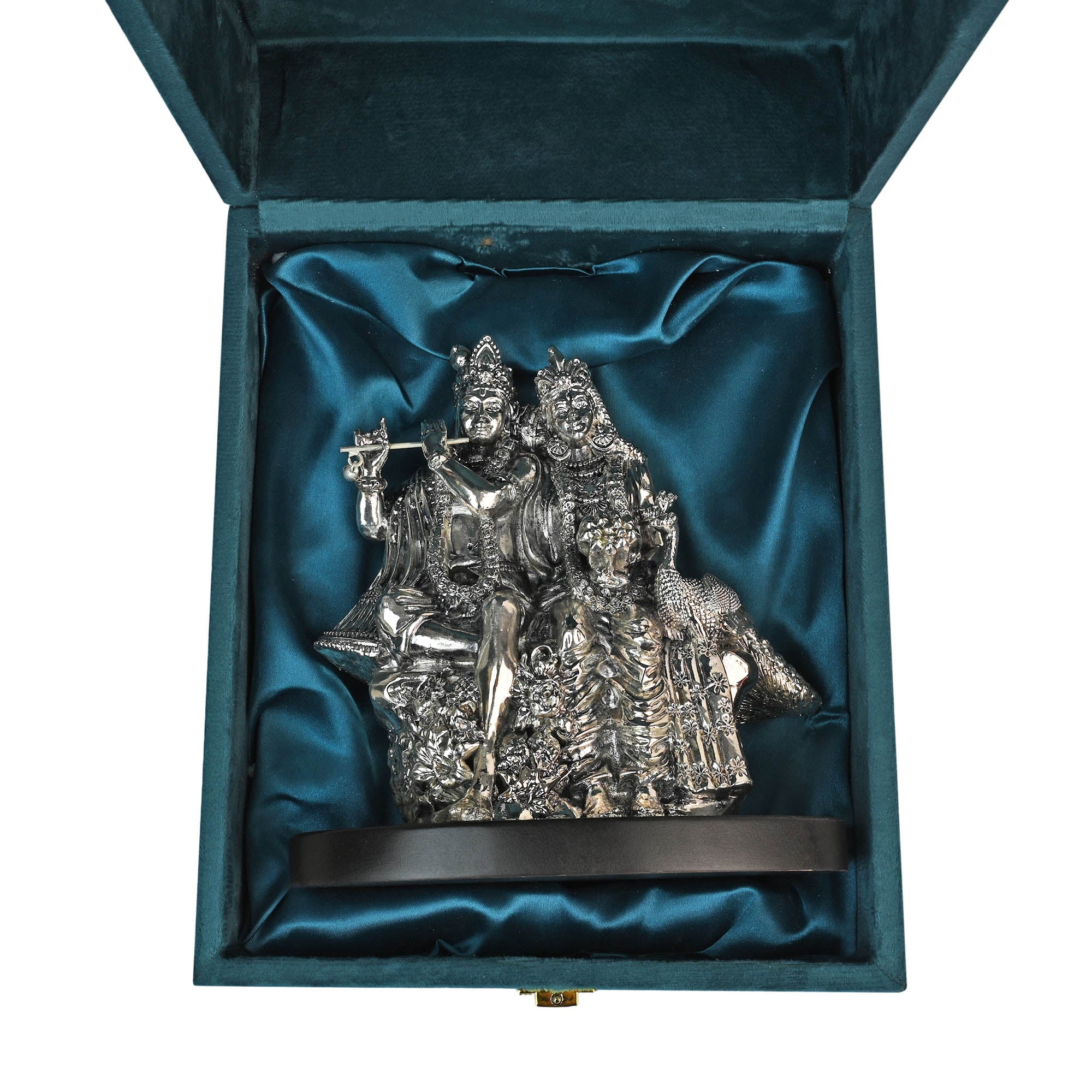 999 Silver Plated Radha Krishna Idol